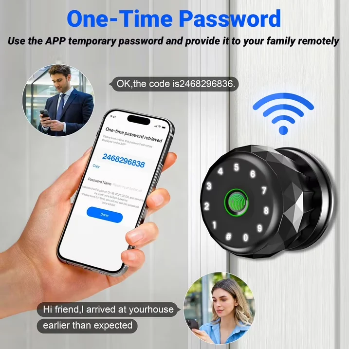 2303P Smart Door Knob, Fingerprint APP Control Electronic Deadbolt - Image 5