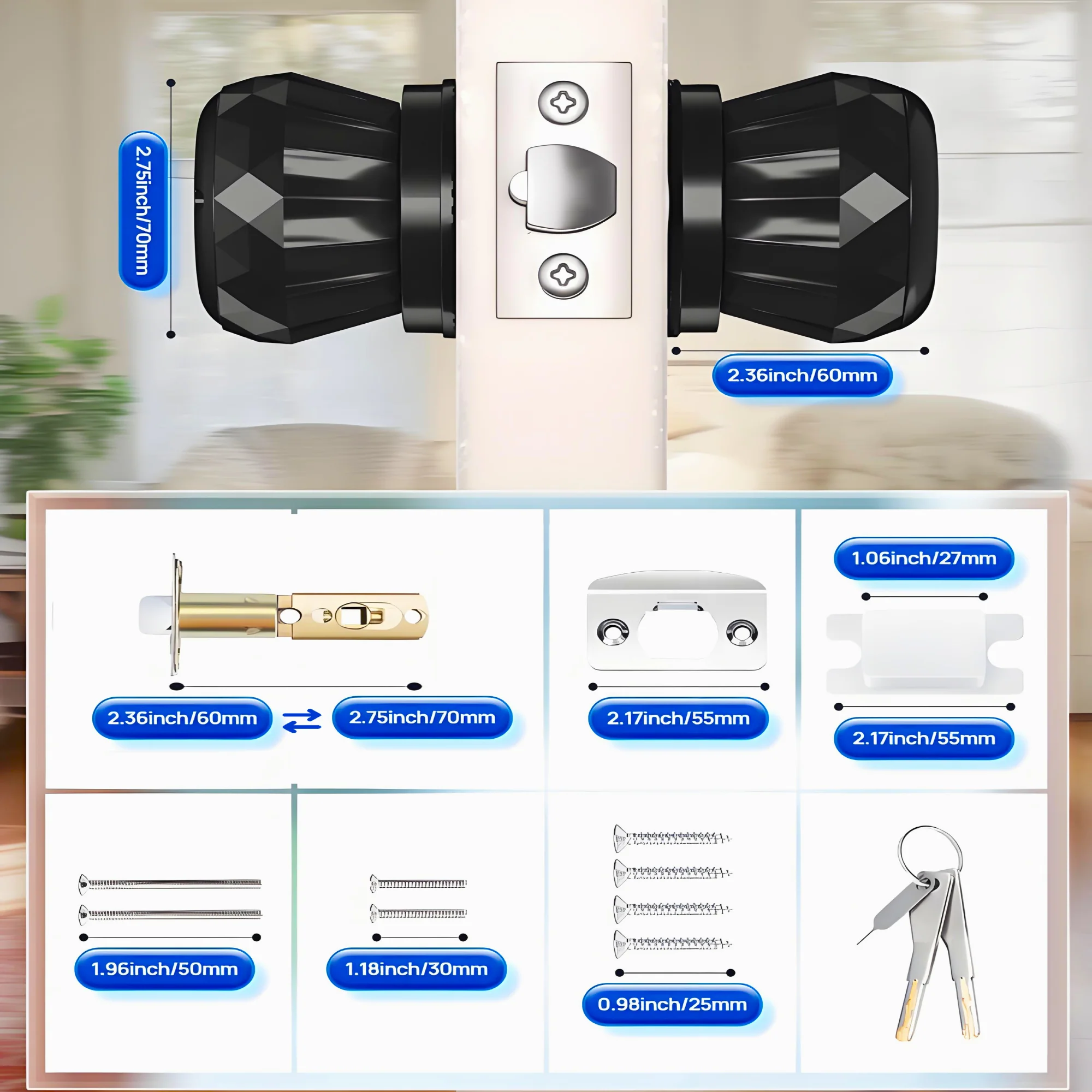 2303P Smart Door Knob, Fingerprint APP Control Electronic Deadbolt - Image 8