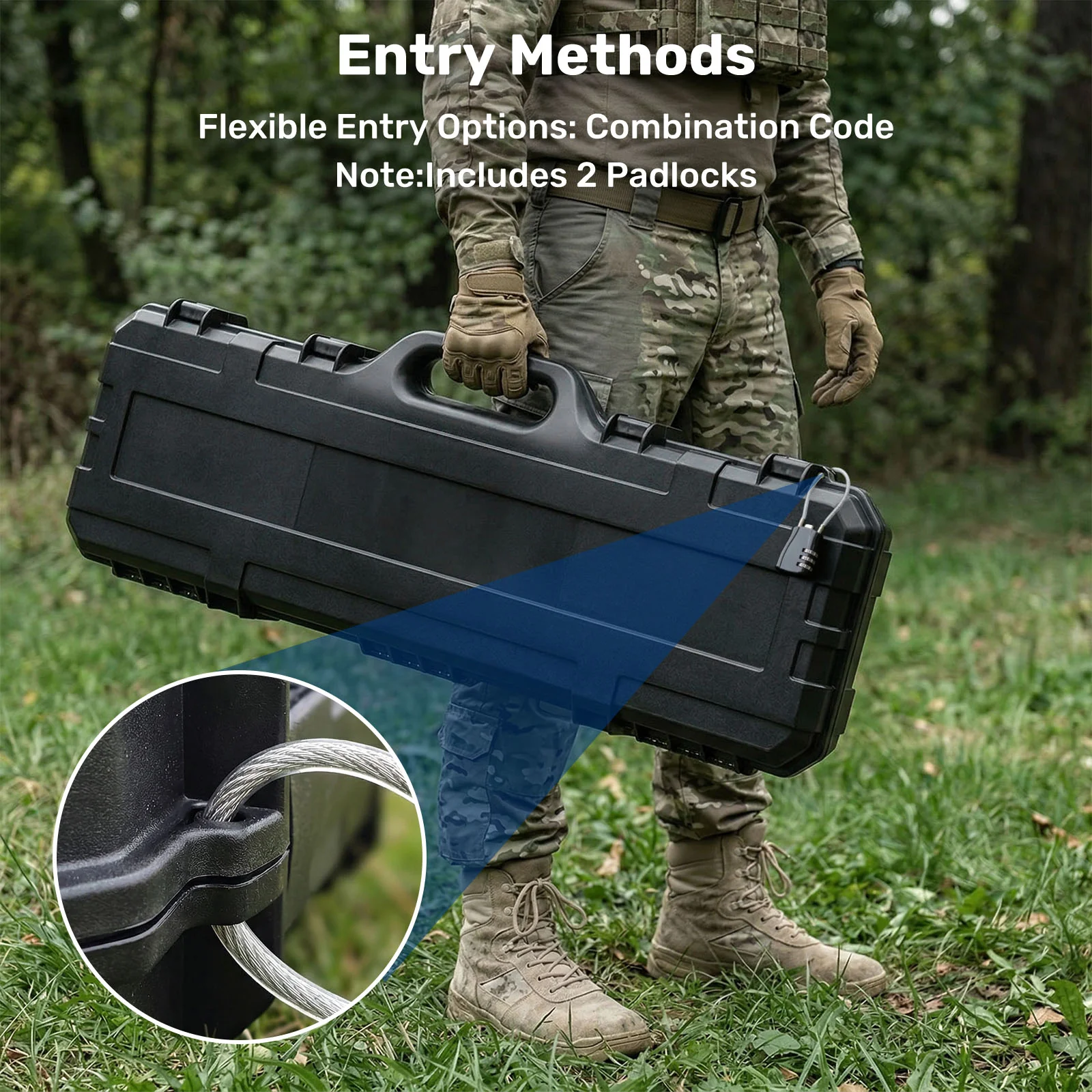 9930 Rifle Case, Long Gun Hard Shell Storage with Lock - Image 3