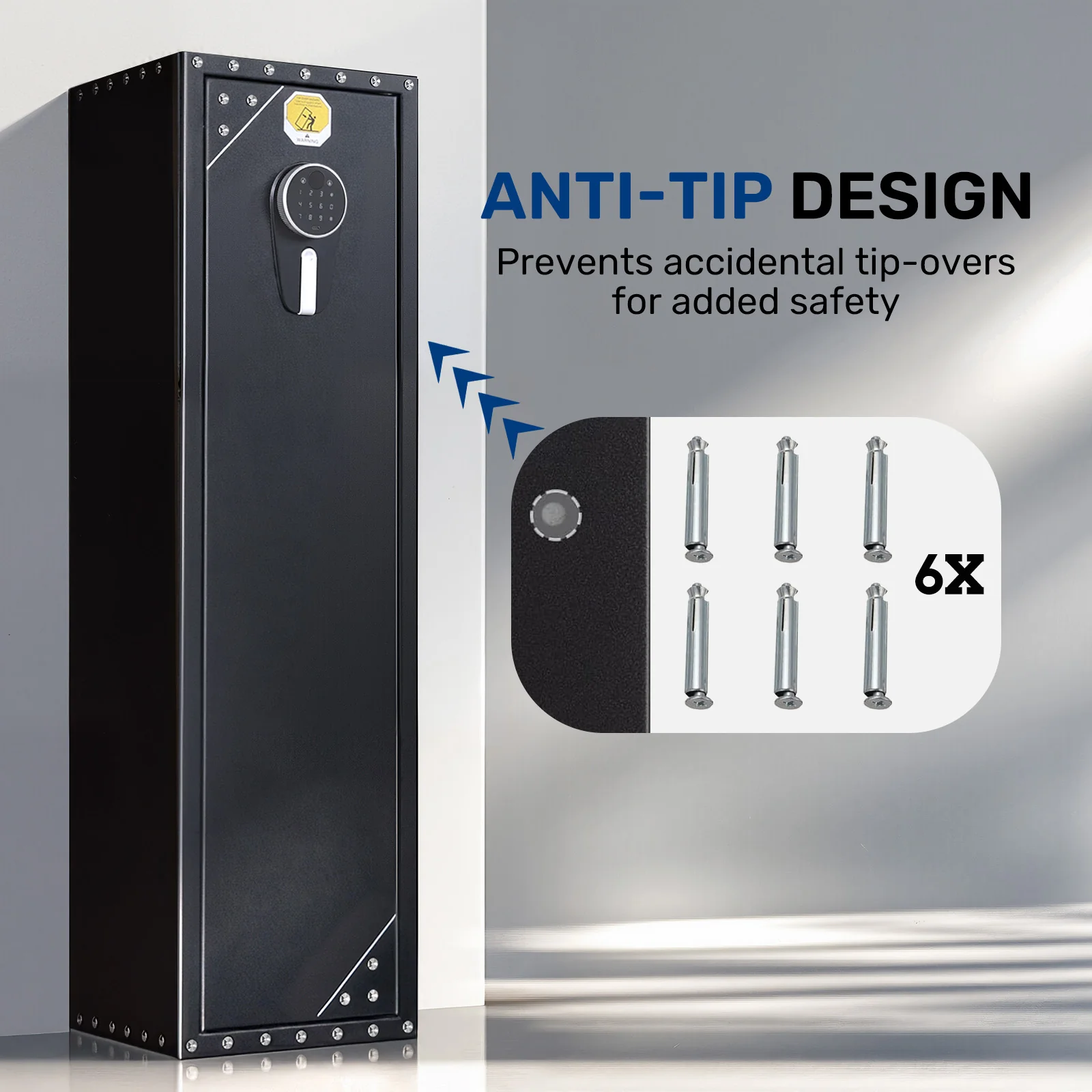 SE0104 Rifle Safe, Compact 5 Gun Storage Cabinet Digital Panel - Image 8