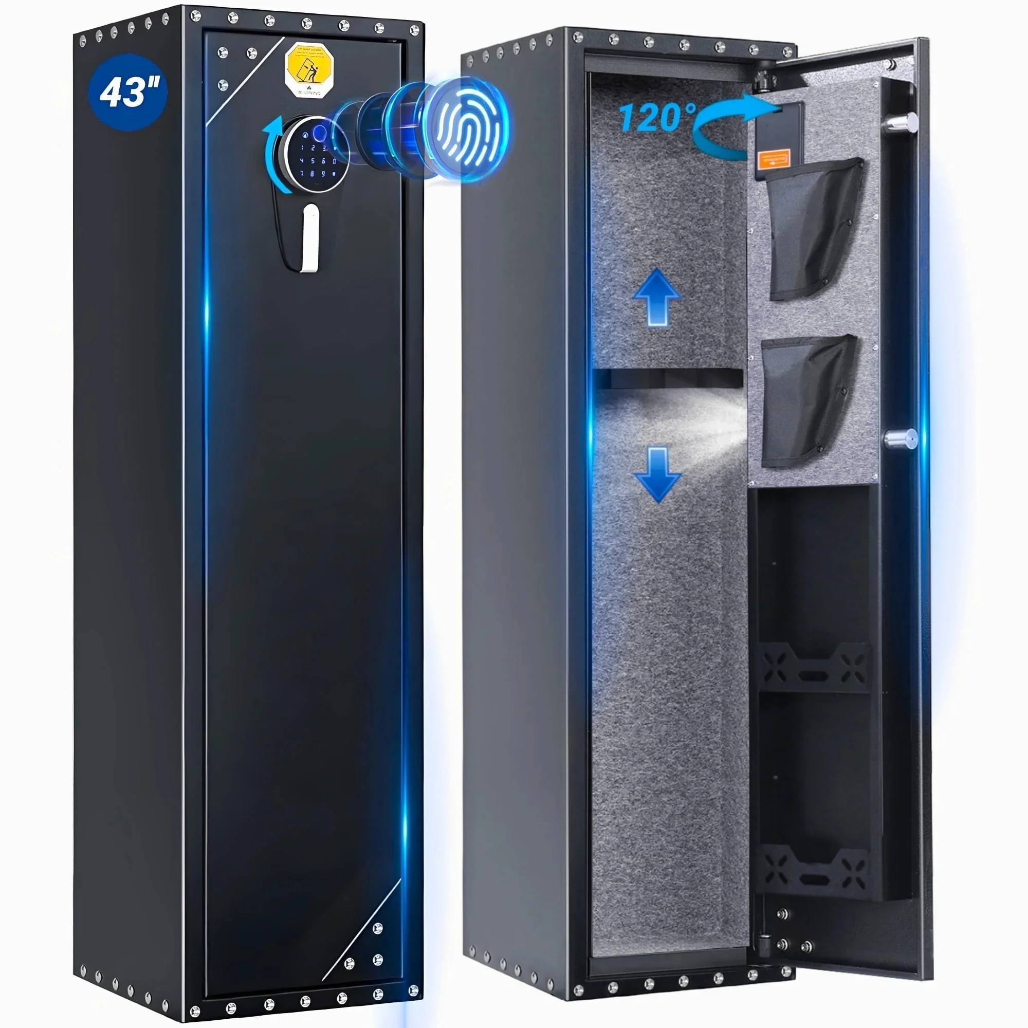 SF0104 Rifle Safe, Compact 5 Gun Storage Cabinet Fingerprints - Image 10