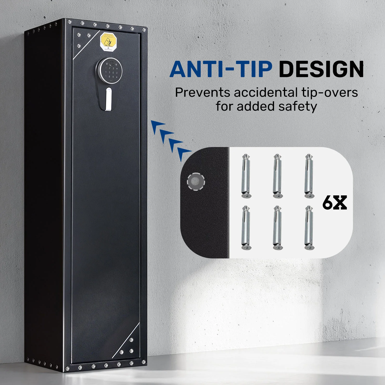 SF0104 Rifle Safe, Compact 5 Gun Storage Cabinet Fingerprints - Image 7
