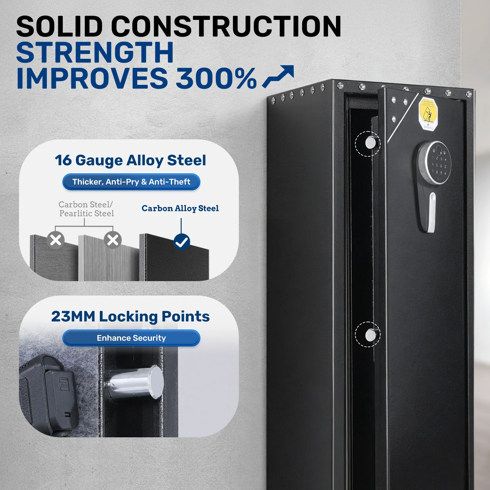 SF0104 Rifle Safe, Compact 5 Gun Storage Cabinet Fingerprints - Image 8