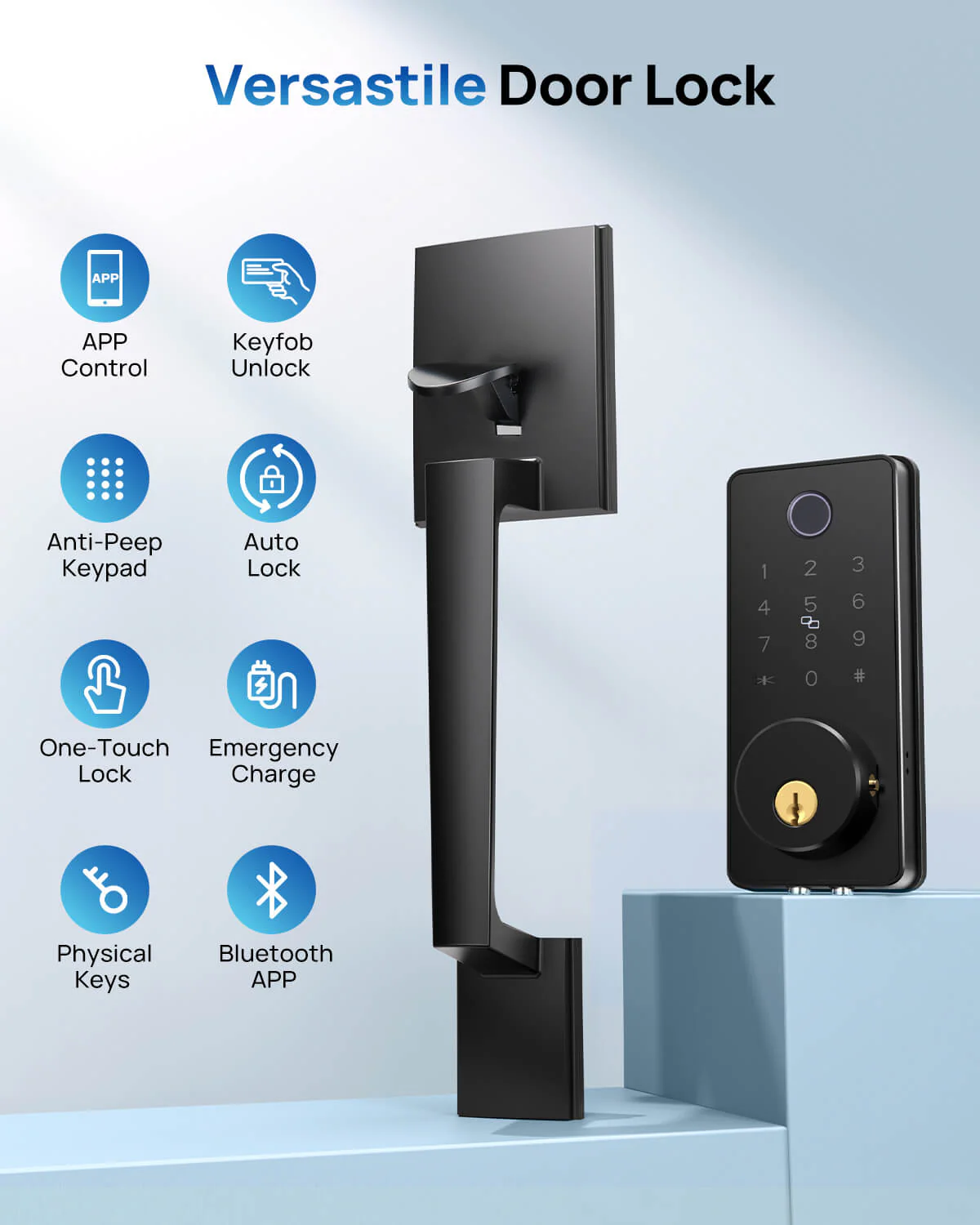 DL0102 Smart Door Lock,  Fingerprint WiFi APP Handle Deadbolt - Image 10