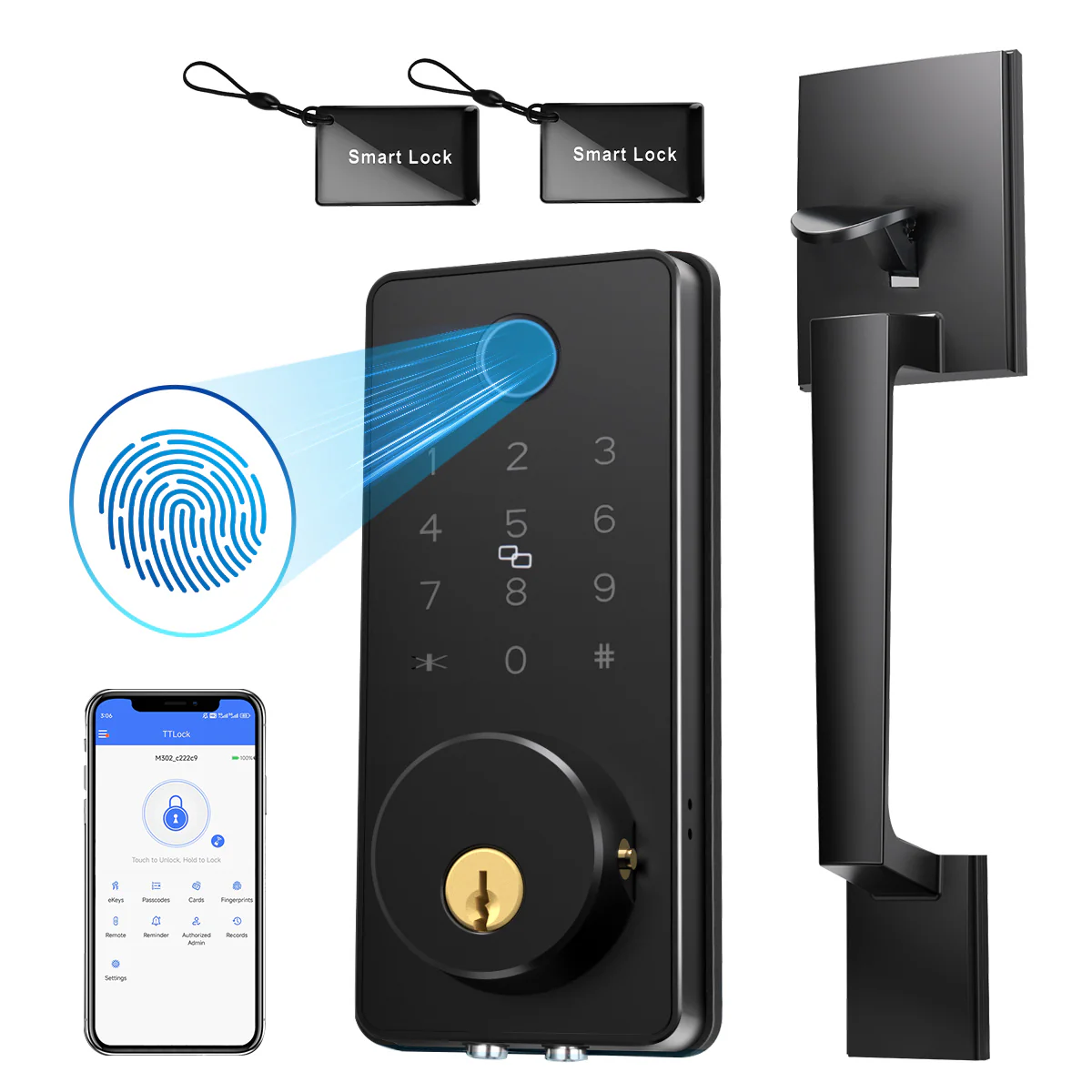 DL0102 Smart Door Lock,  Fingerprint WiFi APP Handle Deadbolt - Image 12