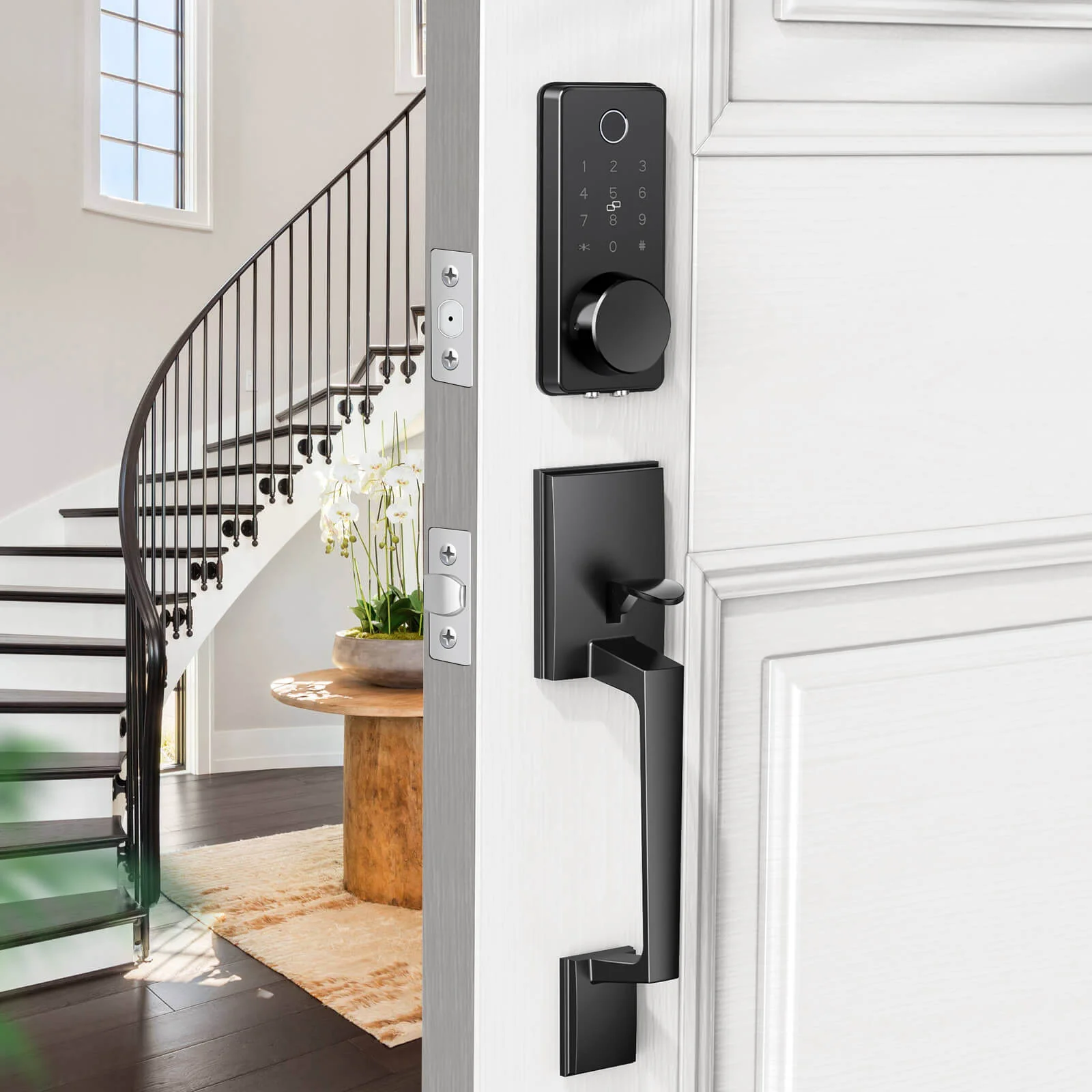 DL0102 Smart Door Lock,  Fingerprint WiFi APP Handle Deadbolt - Image 3