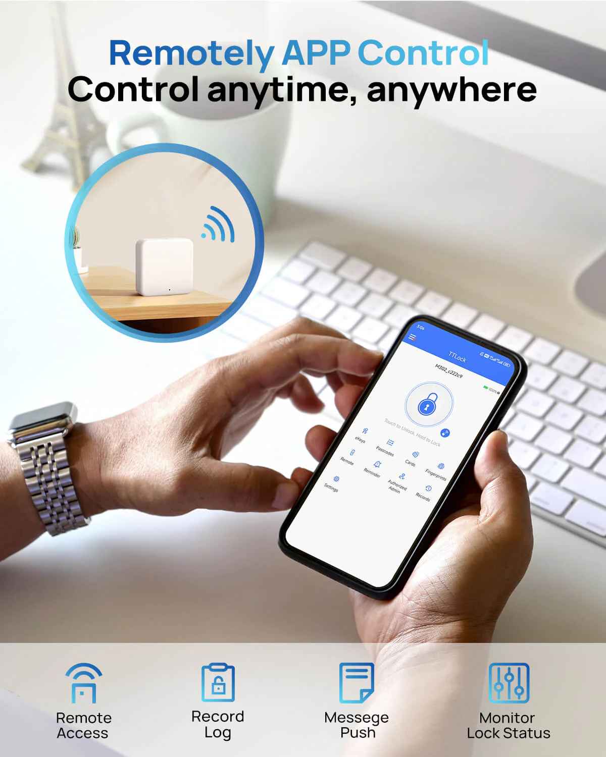 DL0102 Smart Door Lock,  Fingerprint WiFi APP Handle Deadbolt - Image 4