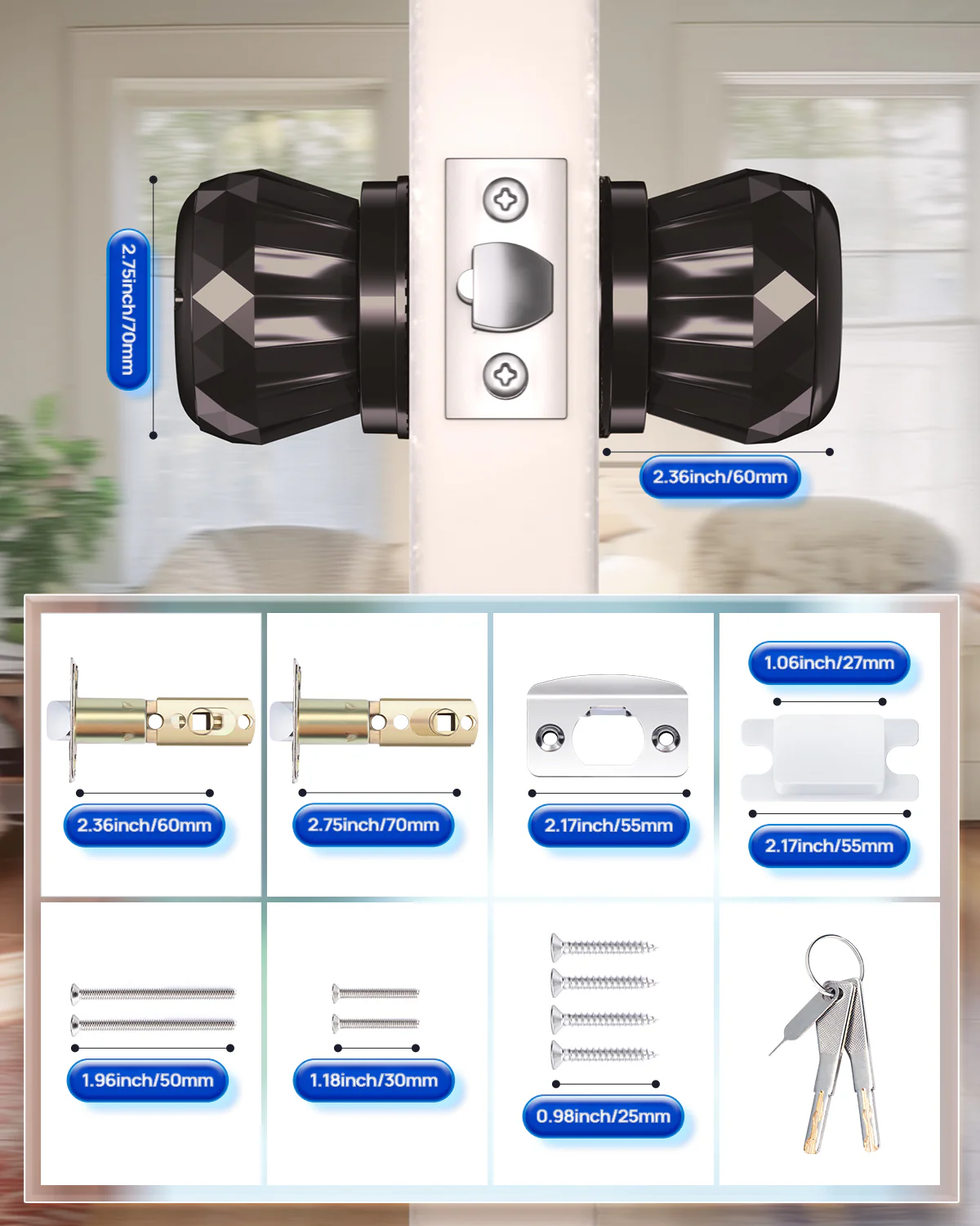 DL0201 Fingerprint Door Knob, Smart APP Control Lock Deadbolt - Image 8