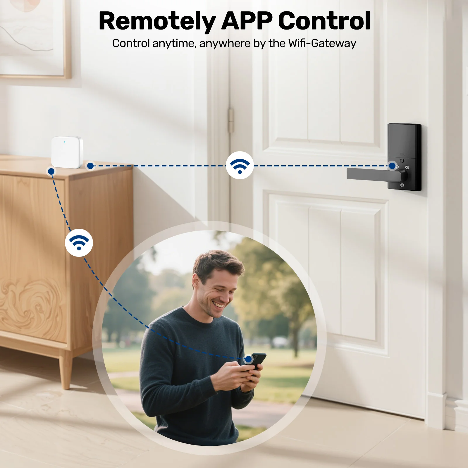 DL0301Pro Smart Door Lock, Fingerprint WIFI App with Handle - Image 6
