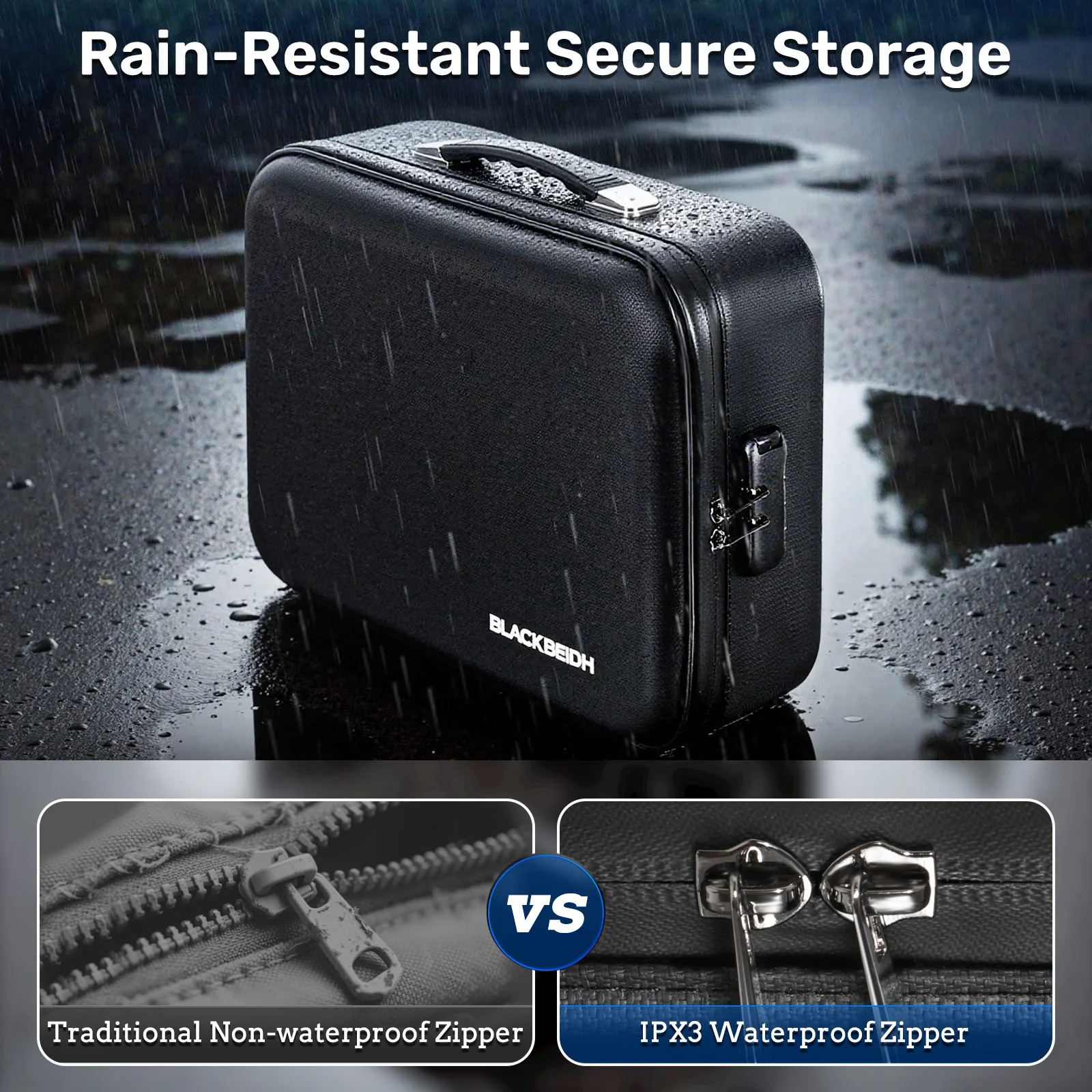 FB-A300201 File Box, Fireproof Portable Handle Case with Lock - Image 3