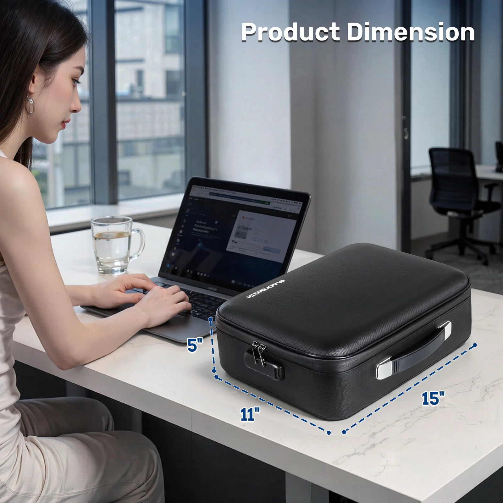 FB-A300201 File Box, Fireproof Portable Handle Case with Lock - Image 8