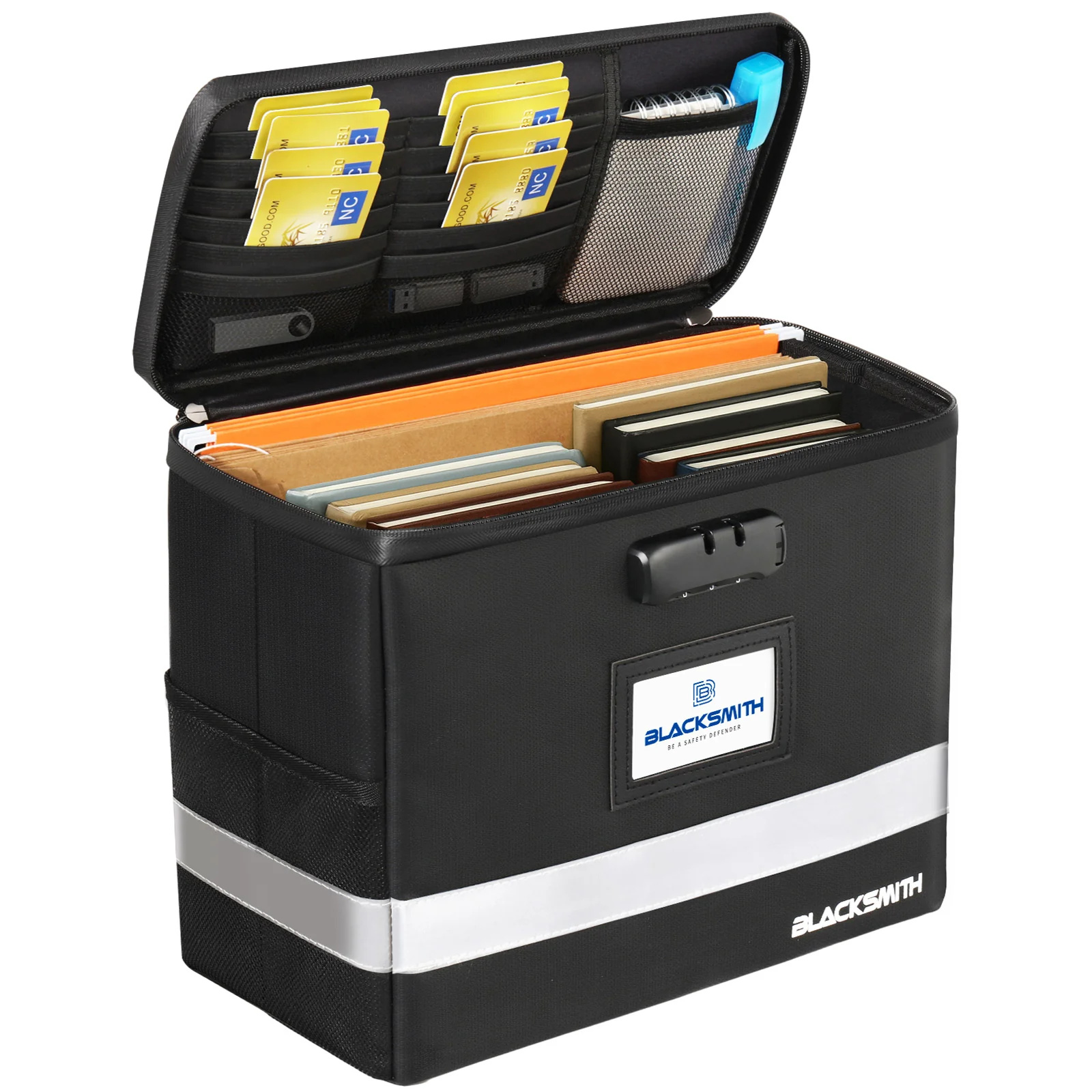 File Box with Lock, Fireproof Multi-Layer Collapsible Handle Bag - Image 10