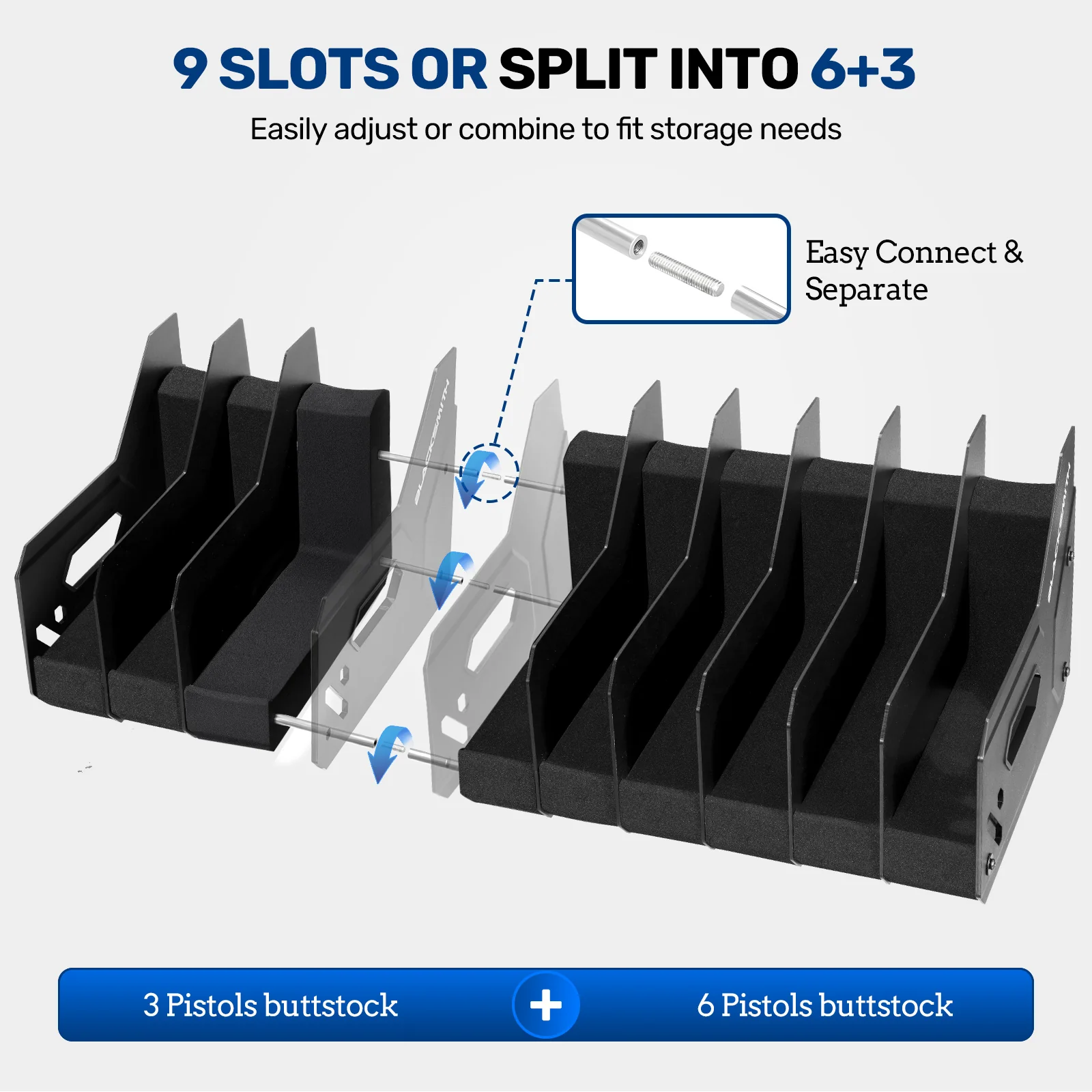GM Series Pistol Rack, Large Soft Foam Handgun Organizer - Image 11