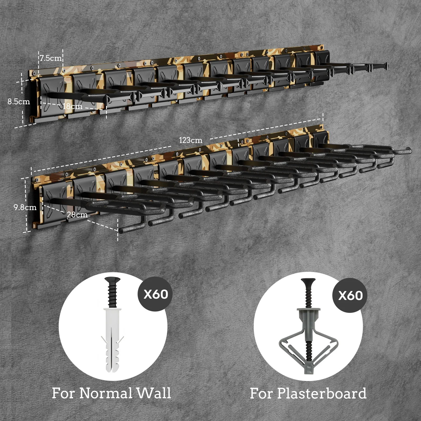 GR Series Rifle Racks, Wall-mounted Long Gun Camouflage - Image 13