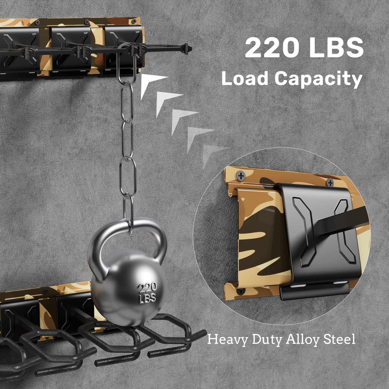 GR Series Rifle Racks, Wall-mounted Long Gun Camouflage - Image 3