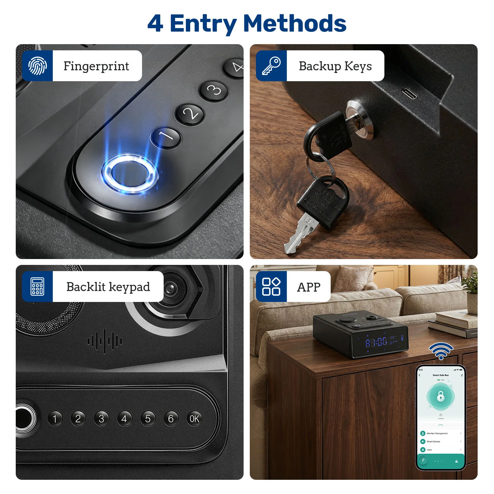 H18 Pistol Safe, Wireless Charging with Fingerprint - Image 4