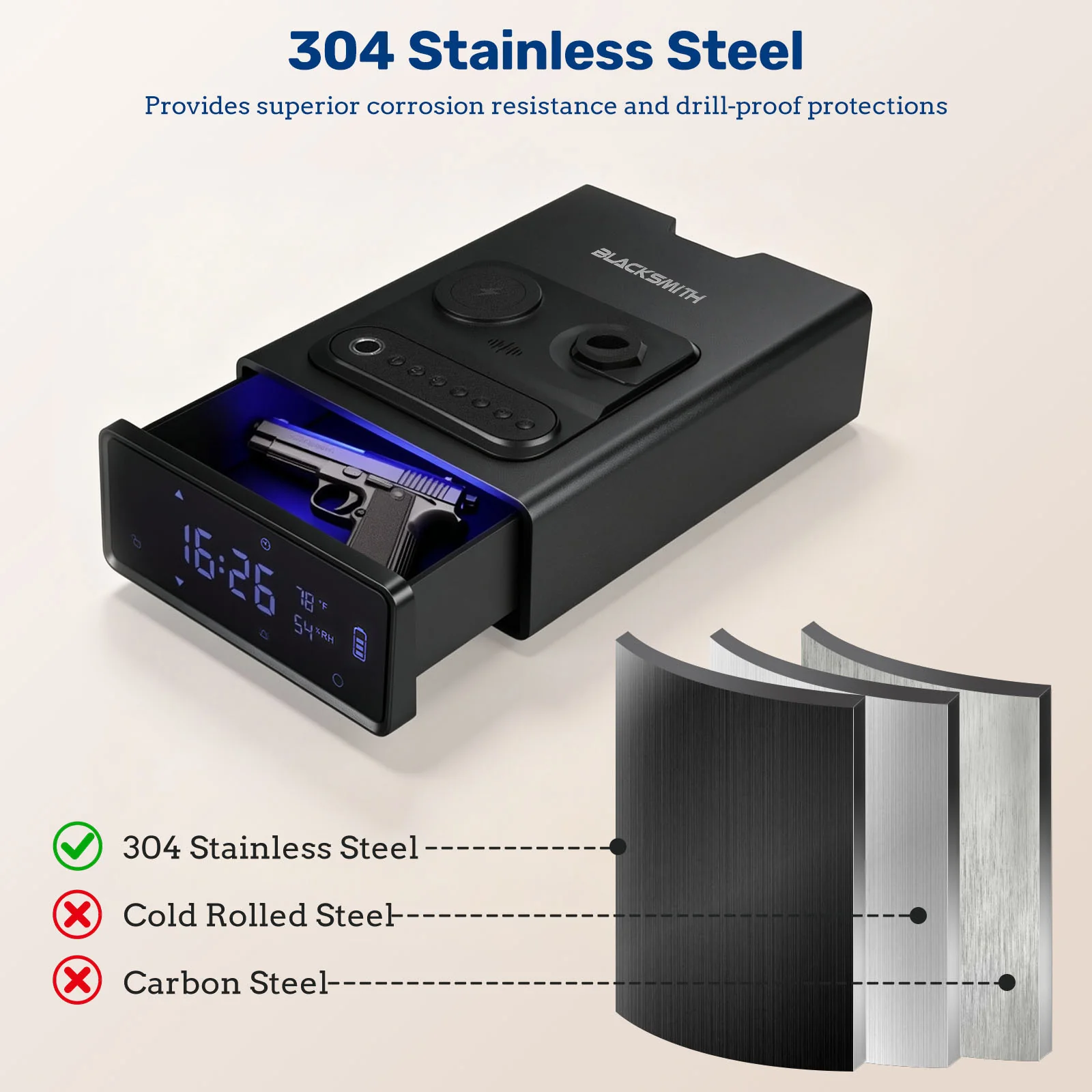H18 Pistol Safe, Wireless Charging with Fingerprint - Image 7