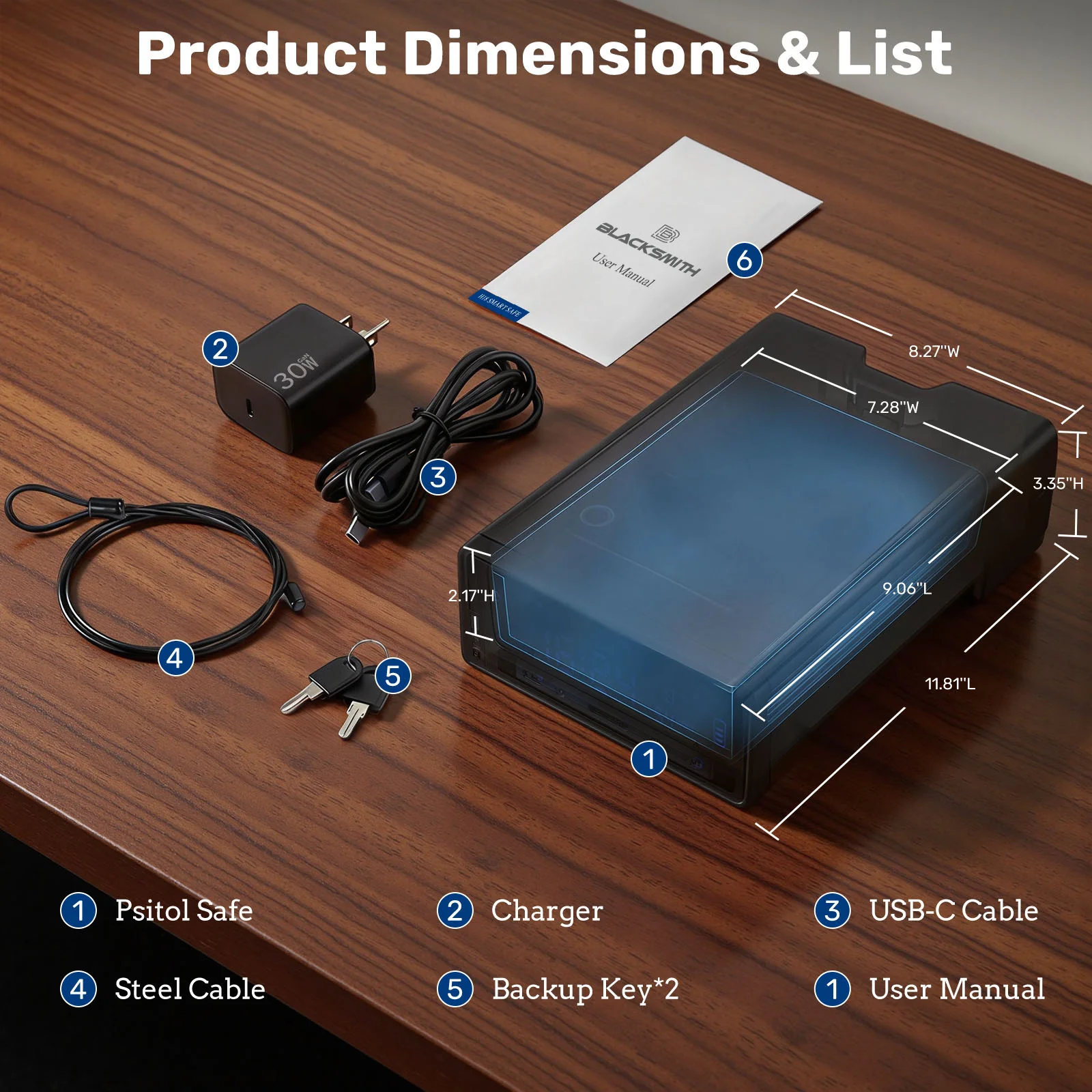 H18 Pistol Safe, Wireless Charging with Fingerprint - Image 9