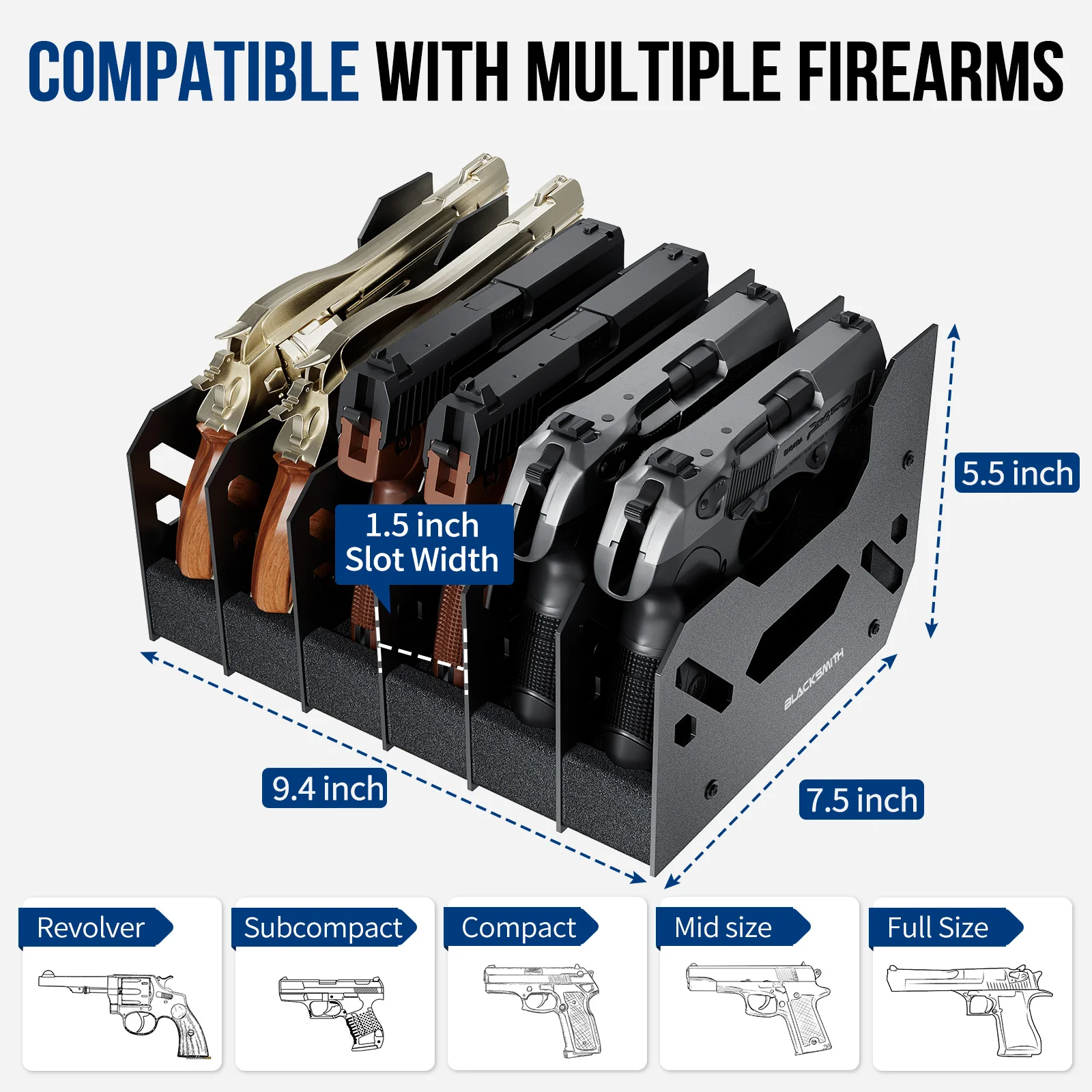 PR01 Foam Pistol Rack, Sturdy Handgun Stand Accessories - Image 12