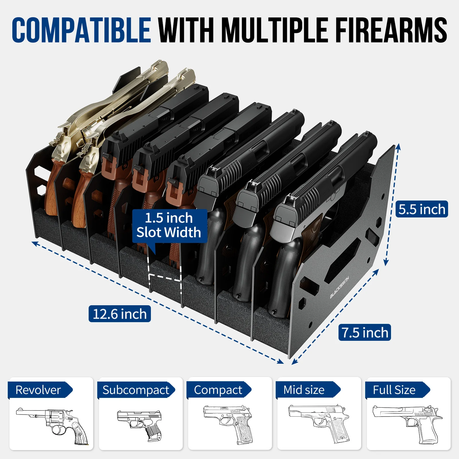 PR01 Foam Pistol Rack, Sturdy Handgun Stand Accessories - Image 13