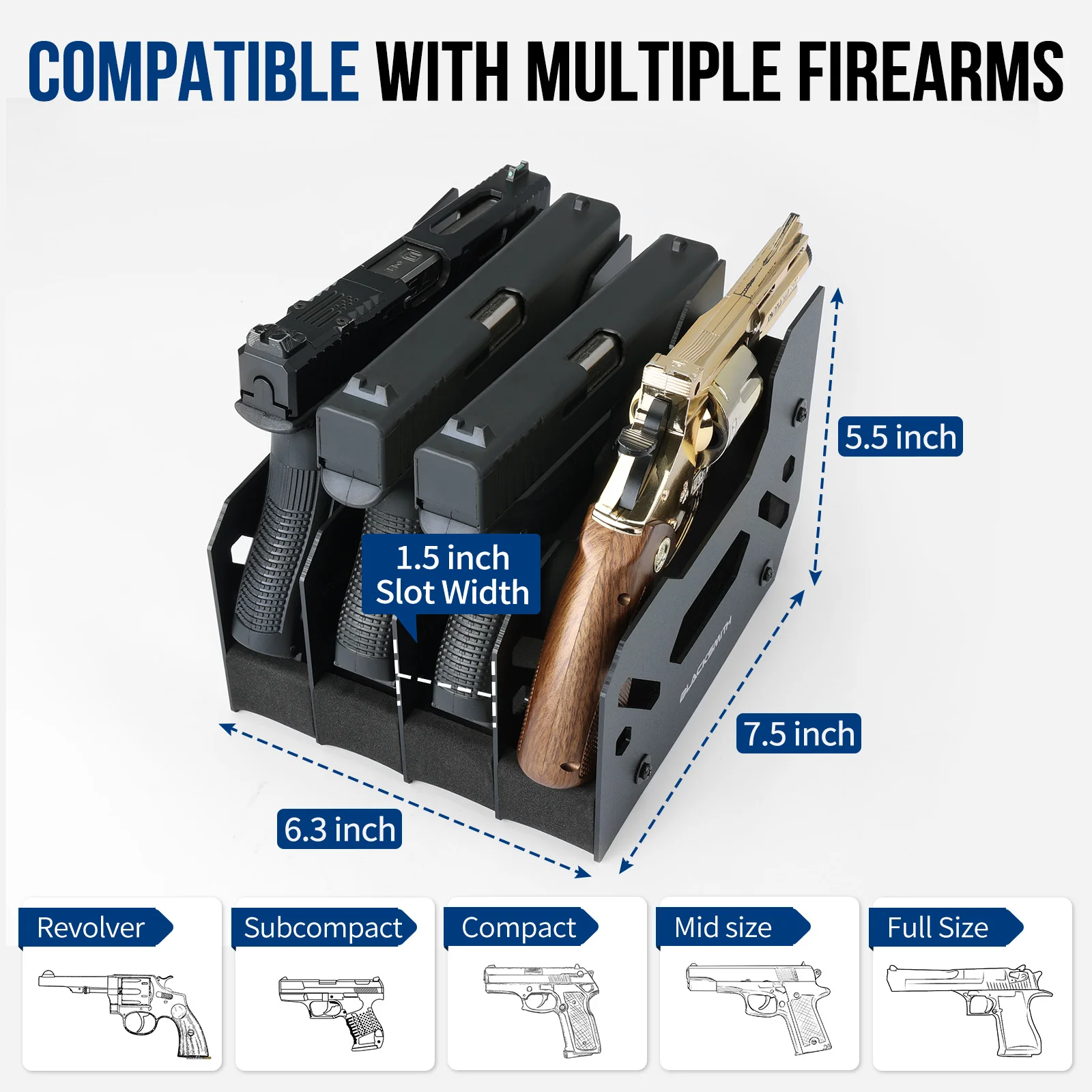 PR01 Foam Pistol Rack, Sturdy Handgun Stand Accessories - Image 4
