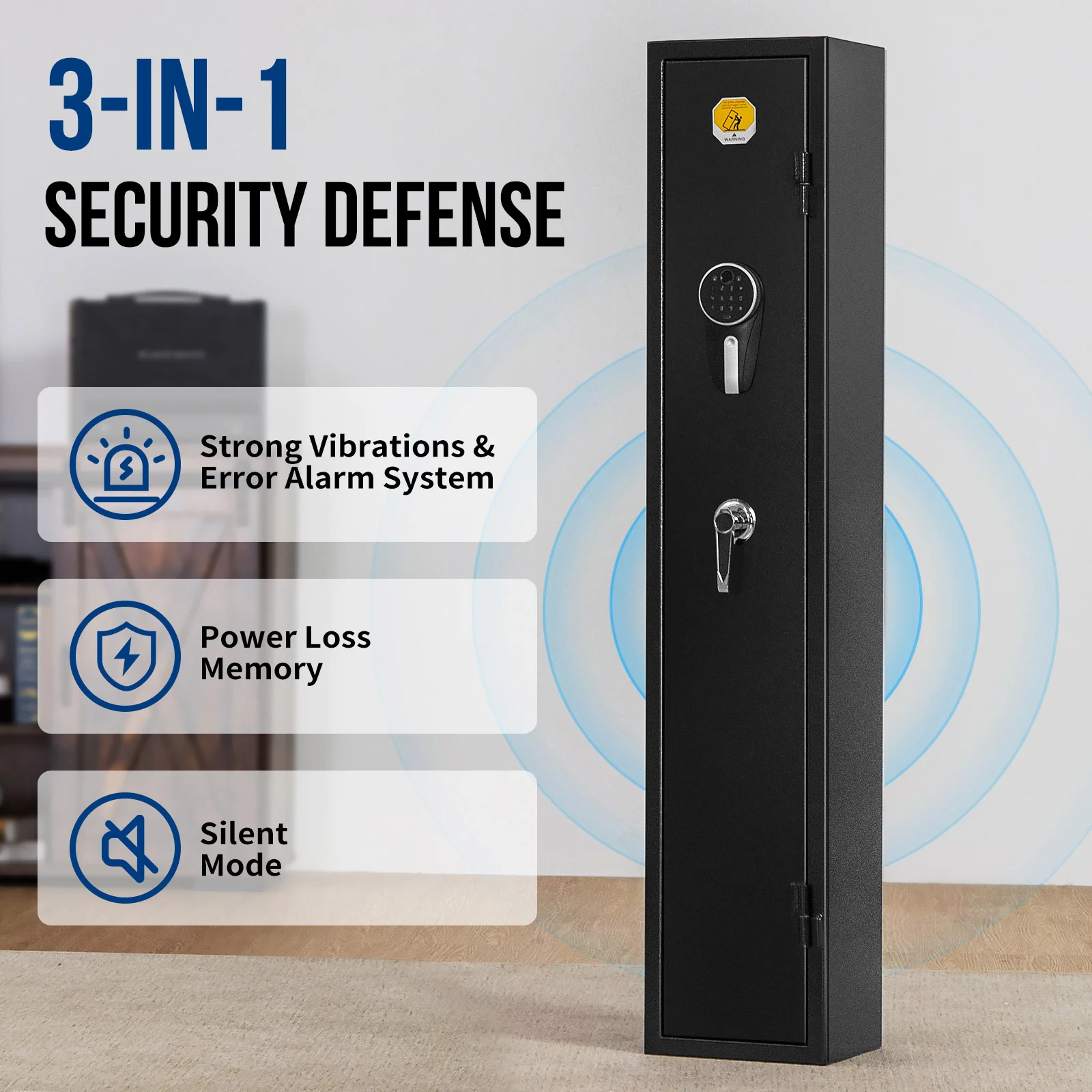 Pro-SF0103 Rifle Safe, 3 Long Gun Cabinet with Fingerprints - Image 4