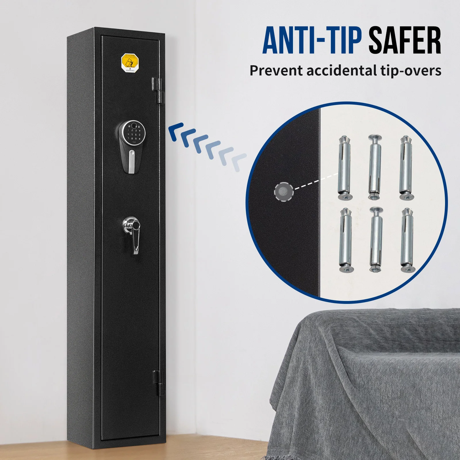 Pro-SF0103 Rifle Safe, 3 Long Gun Cabinet with Fingerprints - Image 7