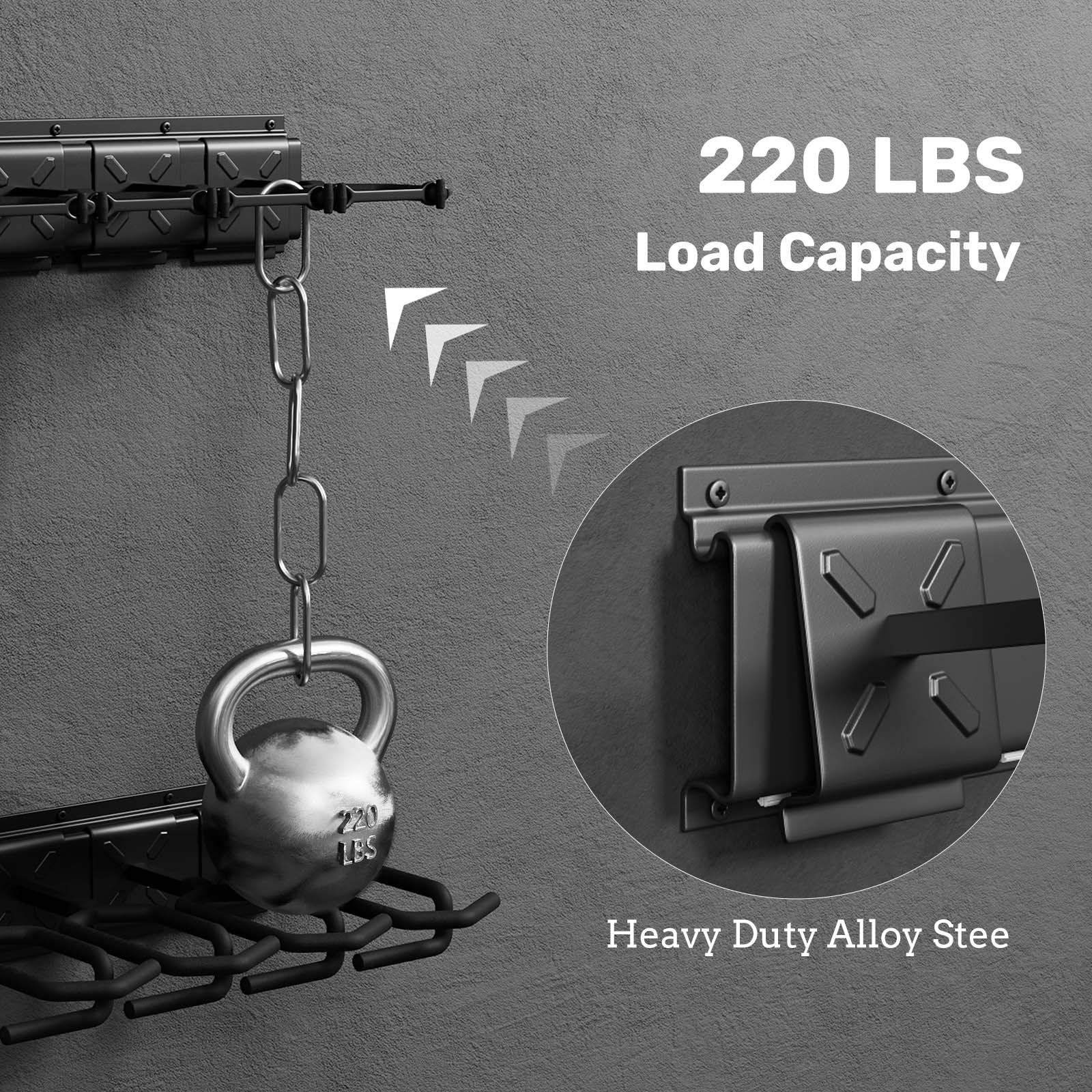 Rifle Racks Wall Mounted, Long Gun 220 Lbs Load Adjustable - Image 3