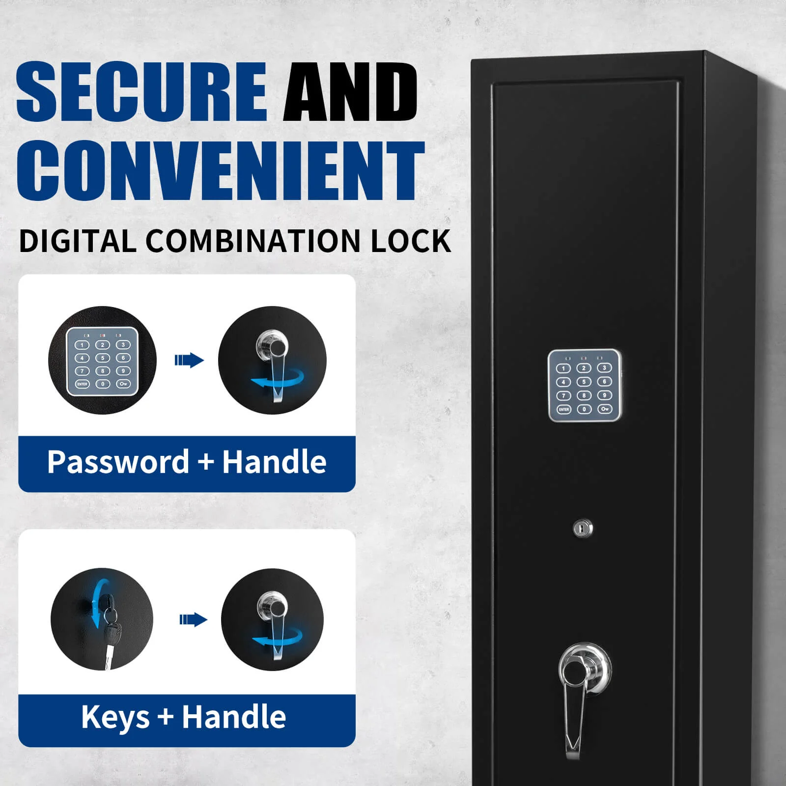 SE0103 Rifle Safe, 3 Long Gun Cabinet with Digital Lock - Image 4