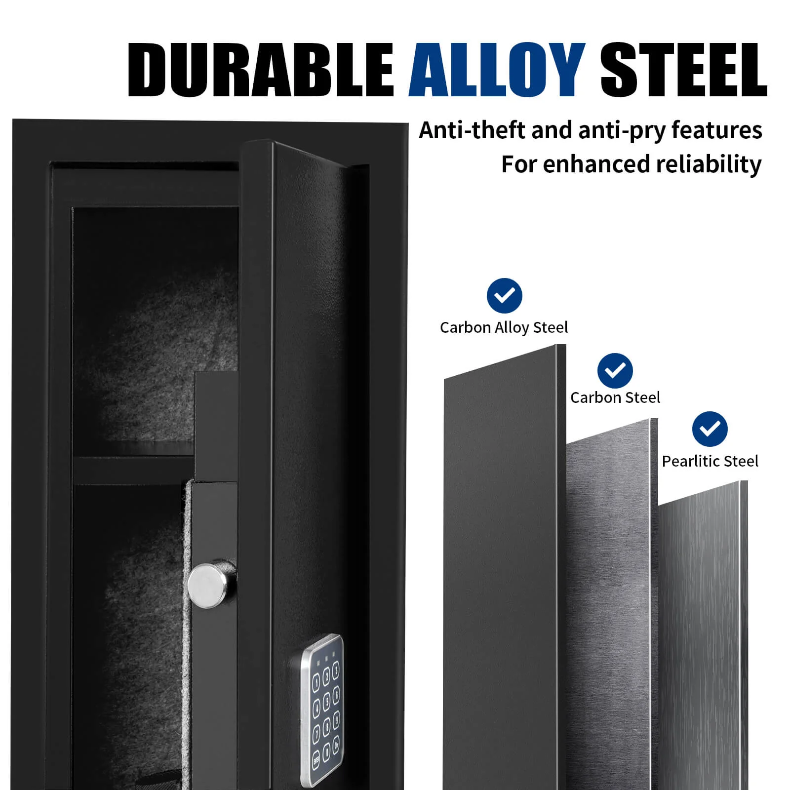 SE0103 Rifle Safe, 3 Long Gun Cabinet with Digital Lock - Image 5