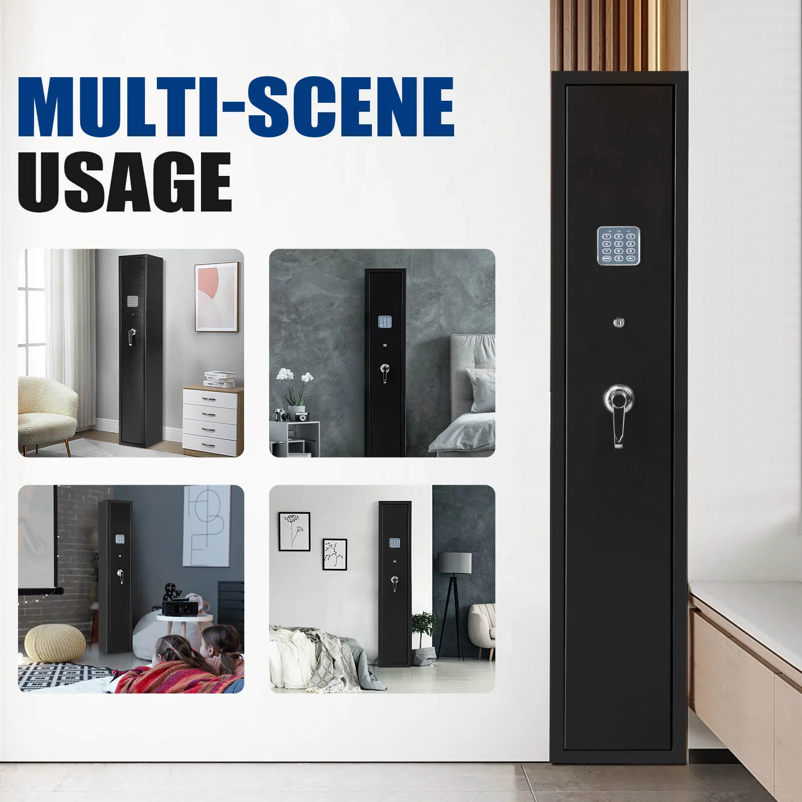SE0103 Rifle Safe, 3 Long Gun Cabinet with Digital Lock - Image 7