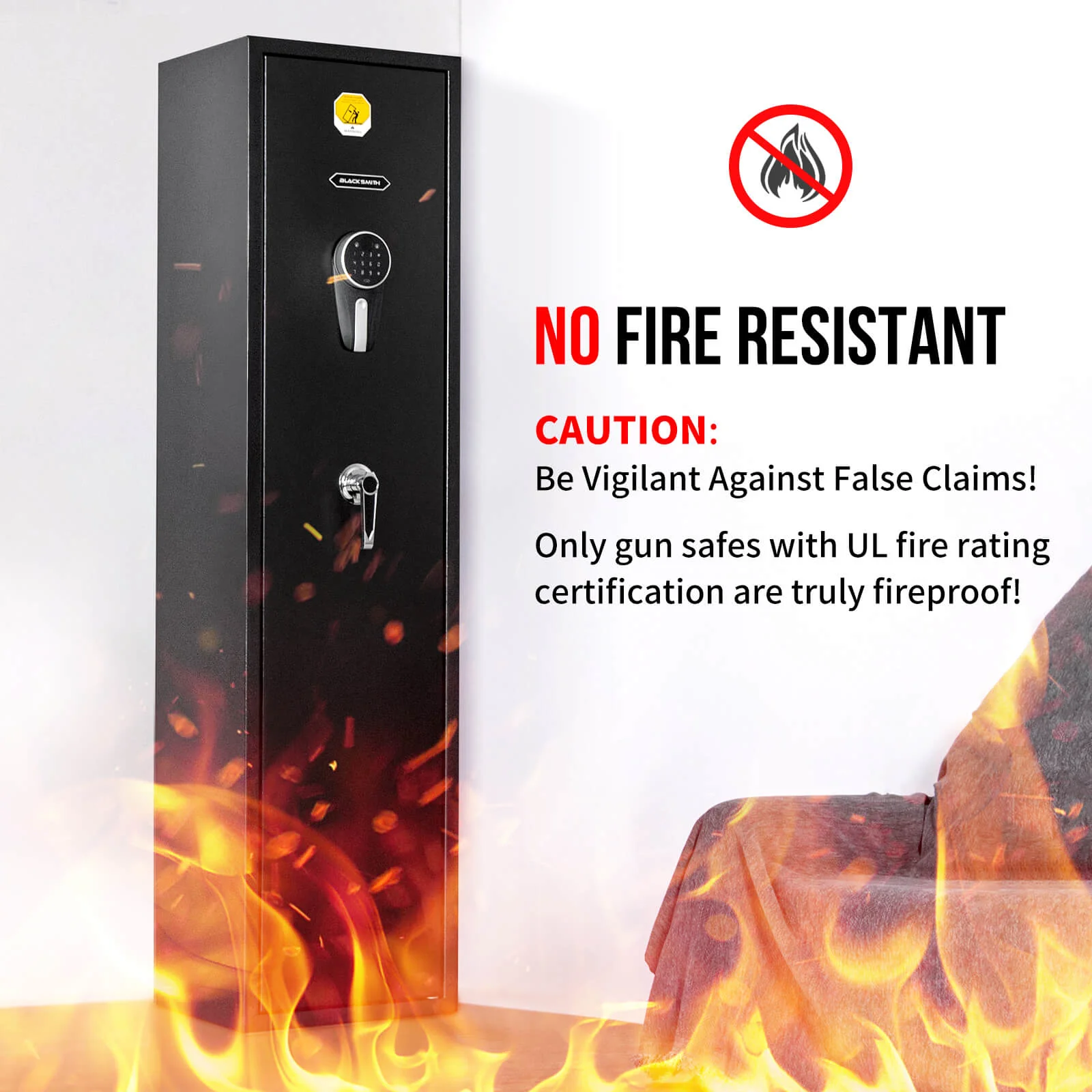 SE0104 Rifle Safe, 5 Long Gun Cabinet with Digital Panel - Image 10