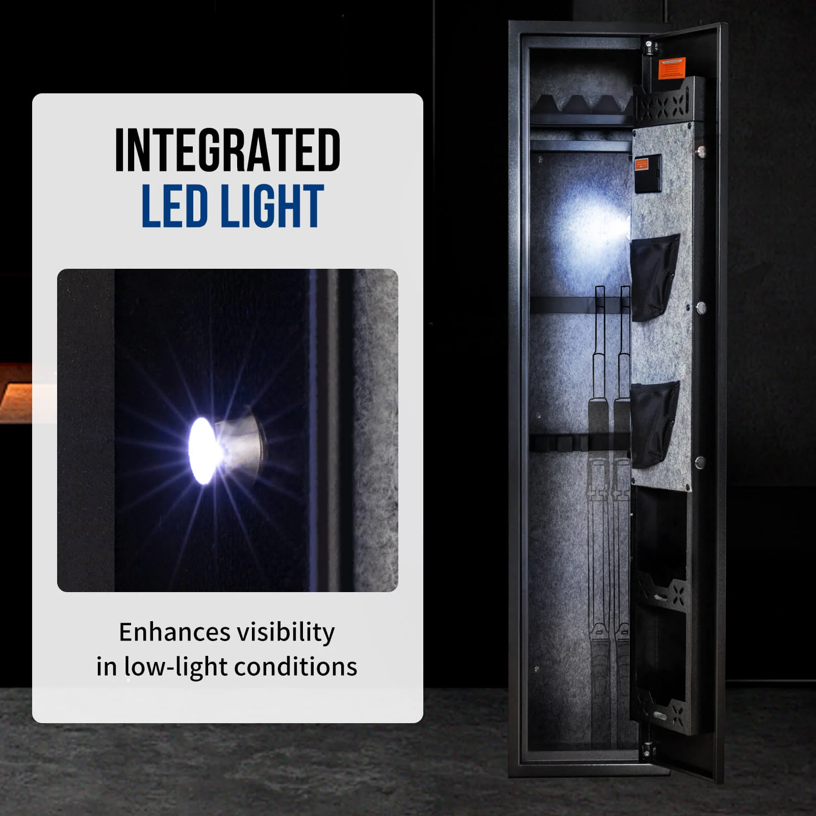 SE0104 Rifle Safe, 5 Long Gun Cabinet with Digital Panel - Image 5