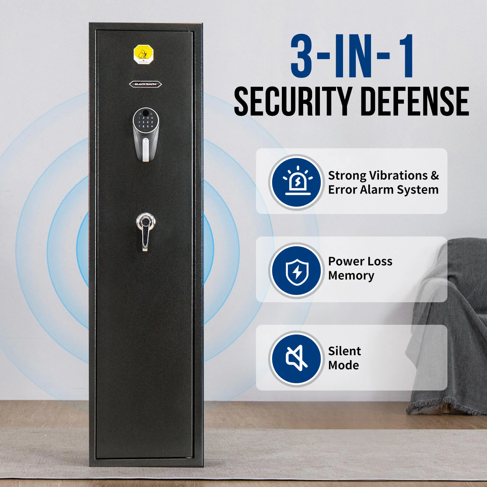 SE0106 Rifle Safe, 6 Long Gun Cabinet with Digital Panel - Image 3