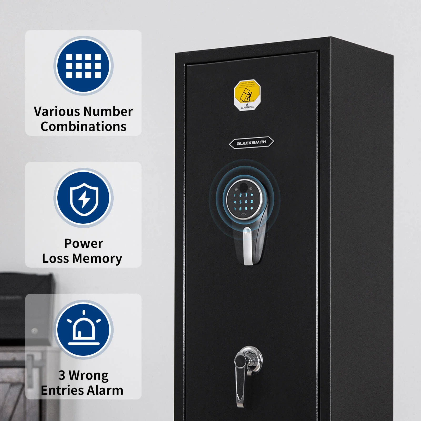 SE0106 Rifle Safe, 6 Long Gun Cabinet with Digital Panel - Image 4