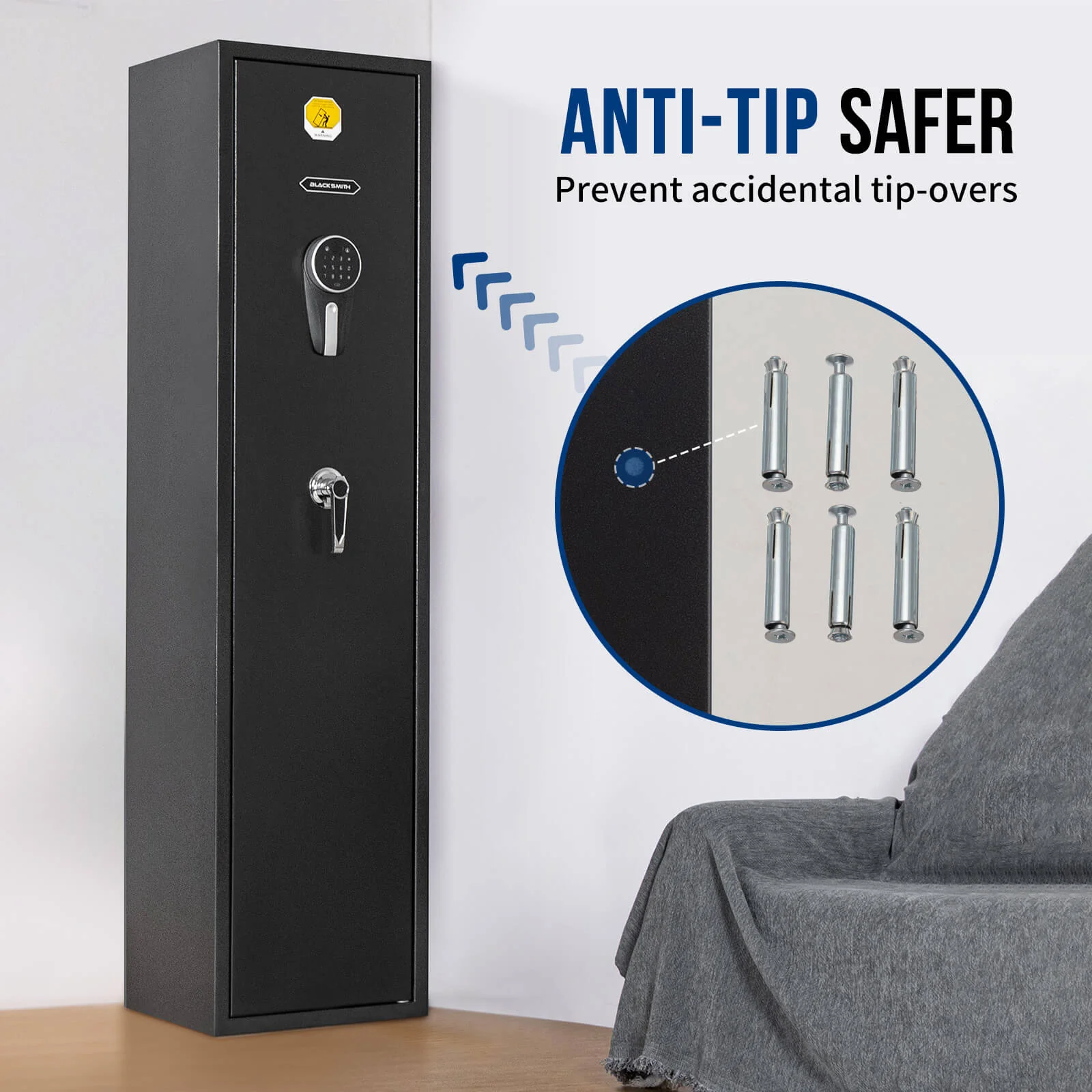 SE0106 Rifle Safe, 6 Long Gun Cabinet with Digital Panel - Image 6