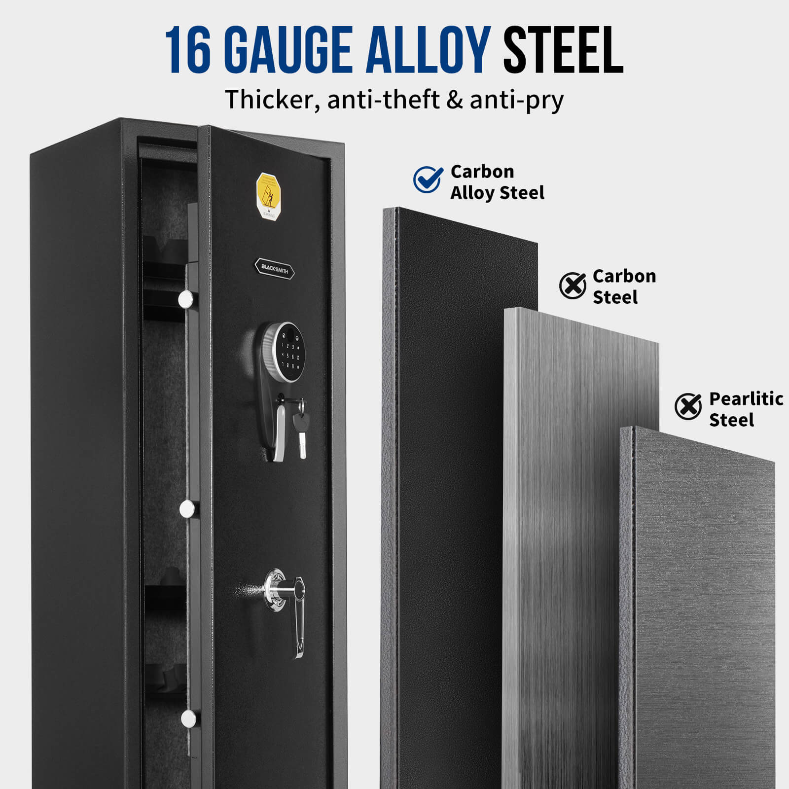 SE0106 Rifle Safe, 6 Long Gun Cabinet with Digital Panel - Image 7
