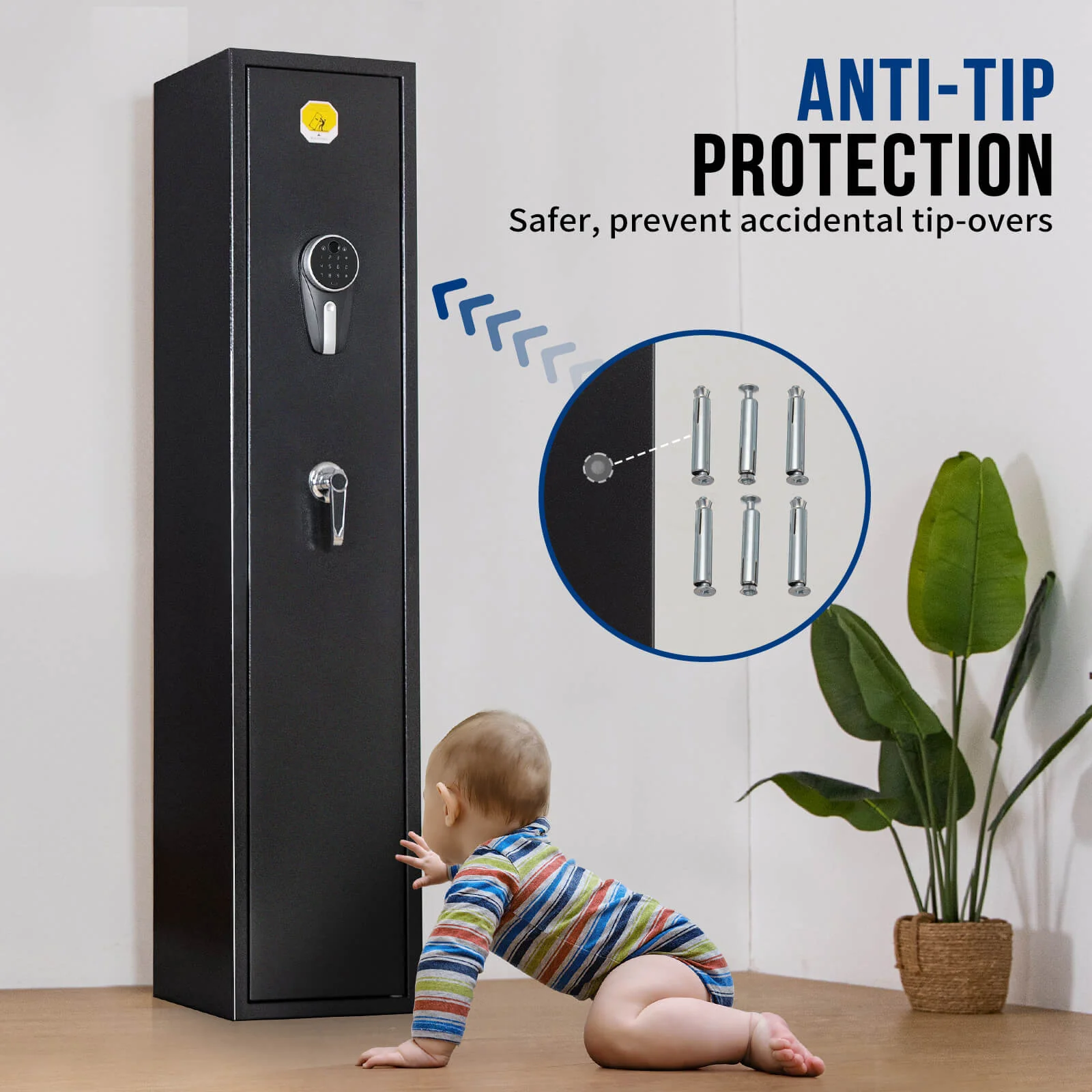 SF0104 Rifle Safe, 5 Long Gun Cabinet with Fingerprints - Image 12