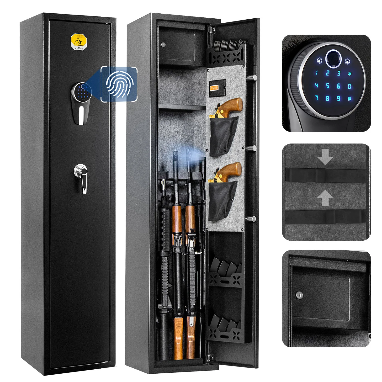 SF0104 Rifle Safe, 5 Long Gun Cabinet with Fingerprints - Image 16