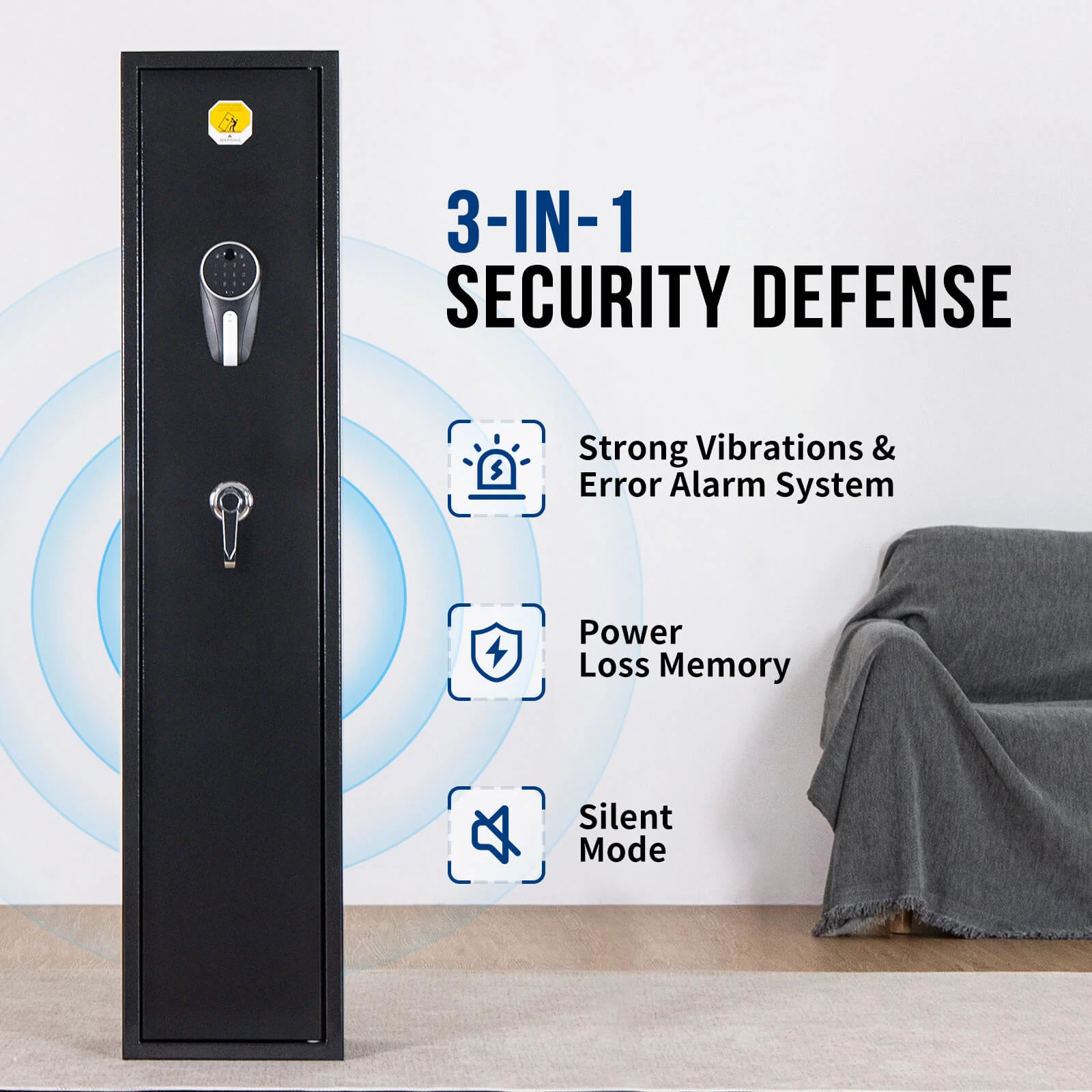 SF0104 Rifle Safe, 5 Long Gun Cabinet with Fingerprints - Image 4