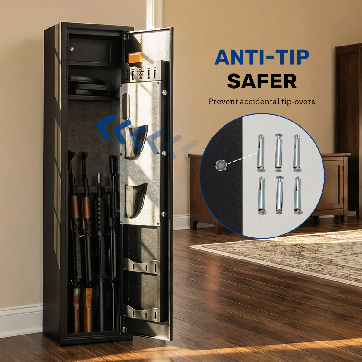 SF0106 Rifle Safe, 6 Long Gun Cabinet with Fingerprints - Image 10