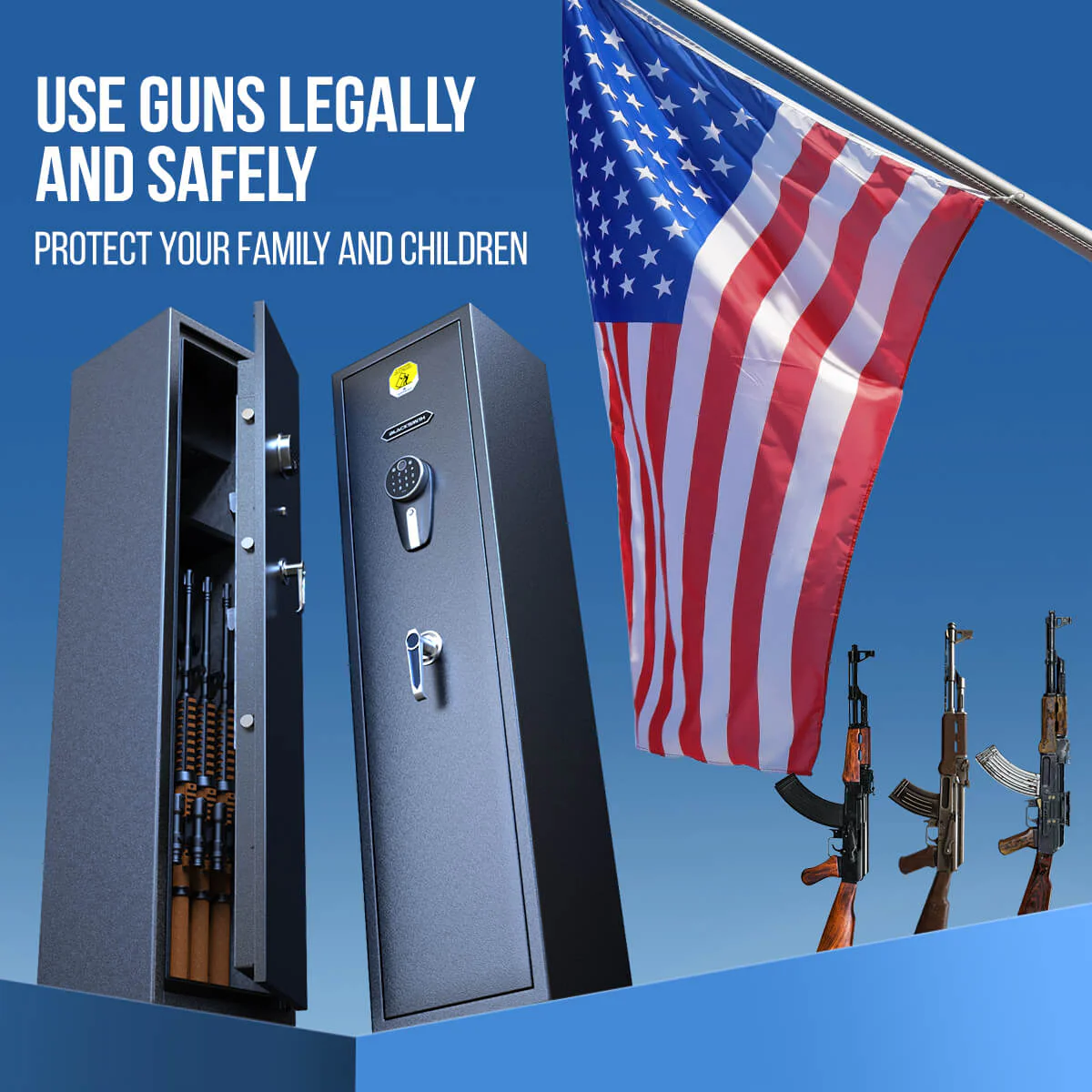 SF0106 Rifle Safe, 6 Long Gun Cabinet with Fingerprints - Image 3