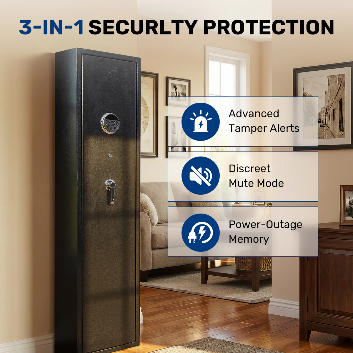 SF0106 Rifle Safe, 6 Long Gun Cabinet with Fingerprints - Image 7