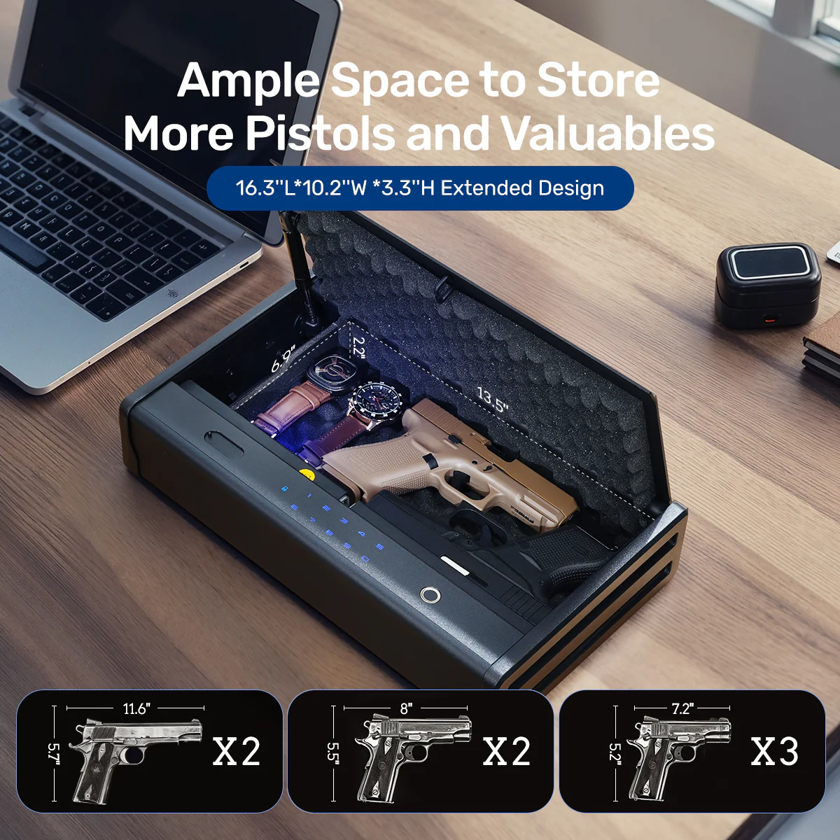 SF0201 Max Pistols Safe, 3 Gun Box Fingerprints APP - Image 3