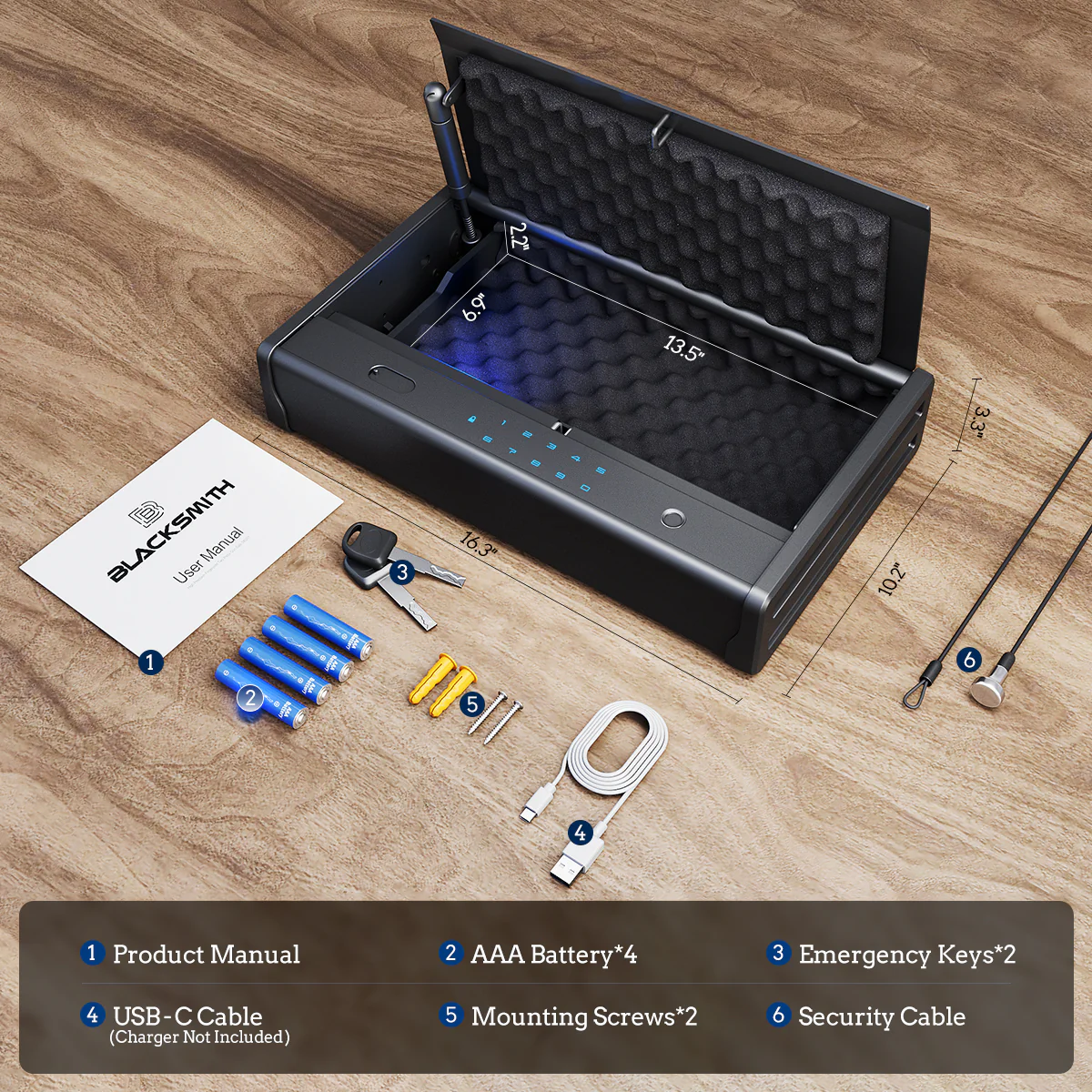 SF0201 Max Pistols Safe, 3 Gun Box Fingerprints APP - Image 9