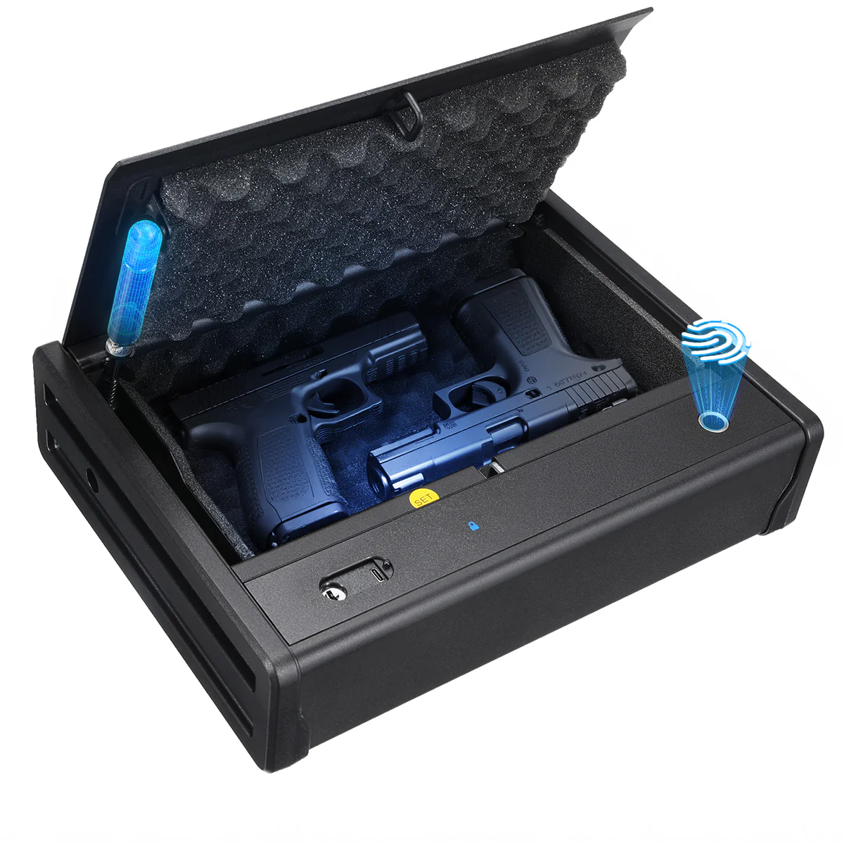 SF0201 Pistols Safe, Bedside Gun Box with Fingerprints - Image 9