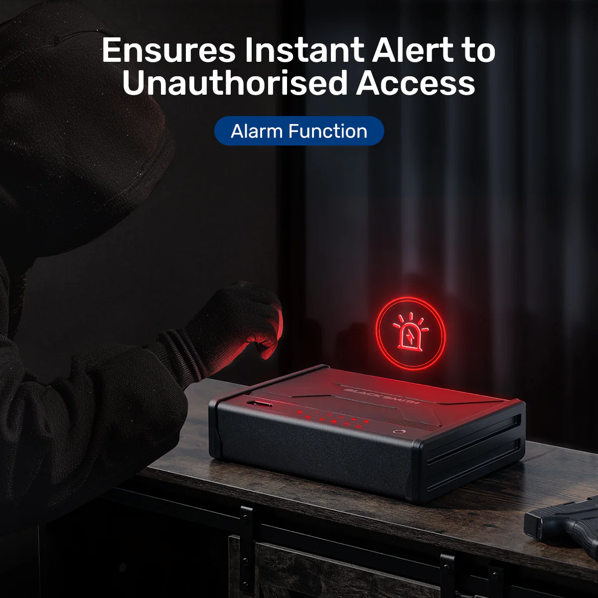 SF0201 Pro Pistols Safe, Bedside Gun Box APP Fingerprints - Image 6