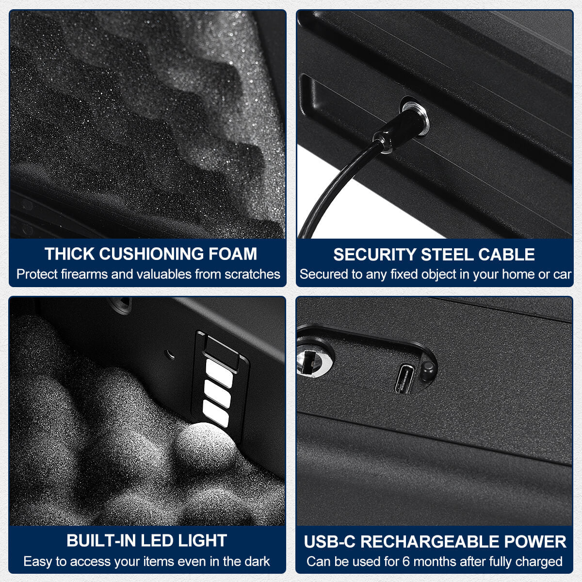 SF0201 Series Pistols Safe, Biometric Gun Box Quick Access - Image 6