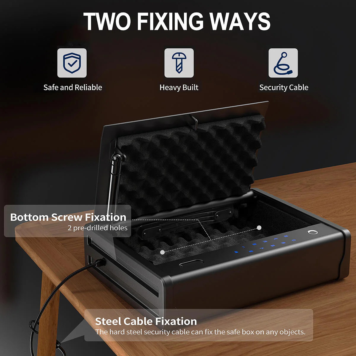 SF0201 Series Pistols Safe, Biometric Gun Box Quick Access - Image 7