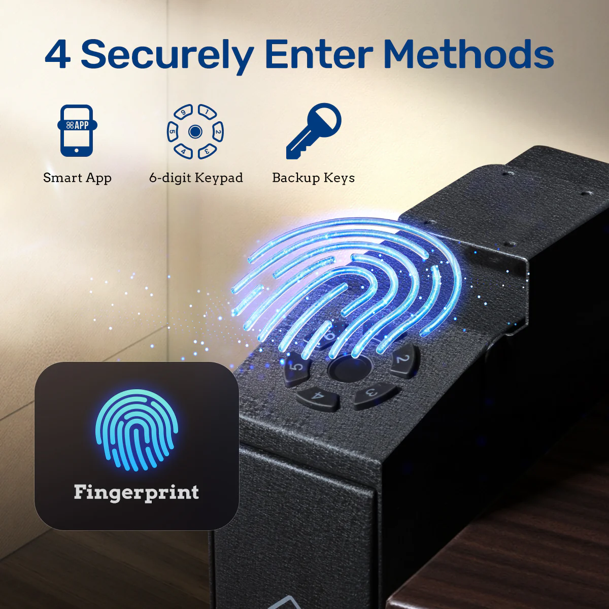 SF0203 Pro Pistol Safe, Slider Fingerprint APP Quick Access - Image 3